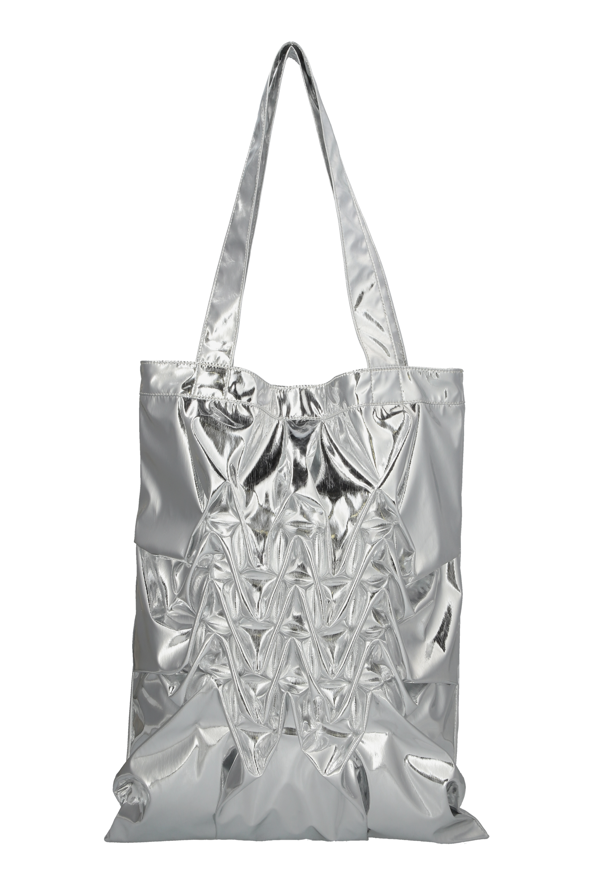 Undulating tote bag M- Silver