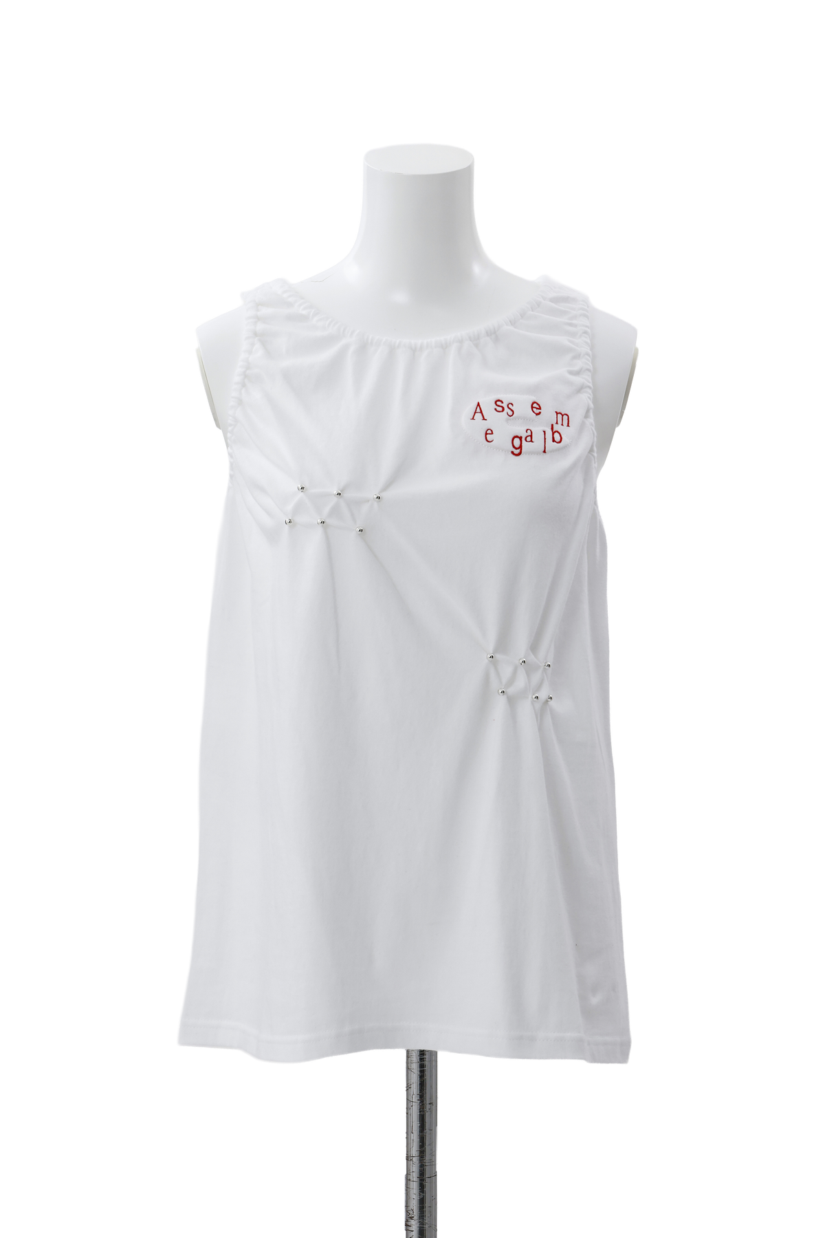 Assemblage smocking gather tank top - White