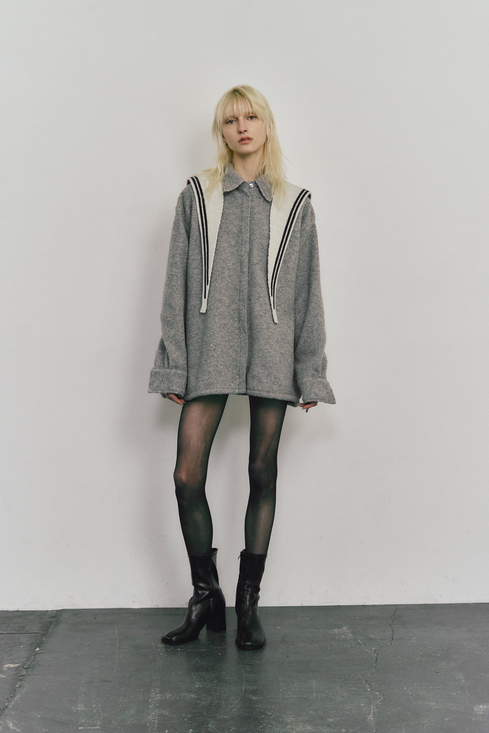 Boa fleece shirt jacket - Gray