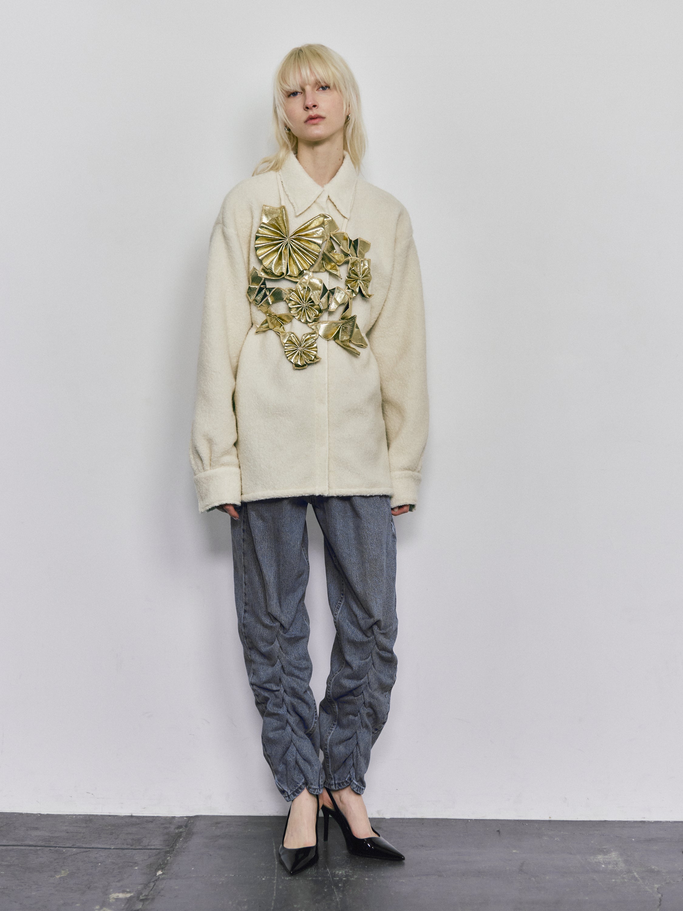 Boa fleece shirt jacket - Ivory