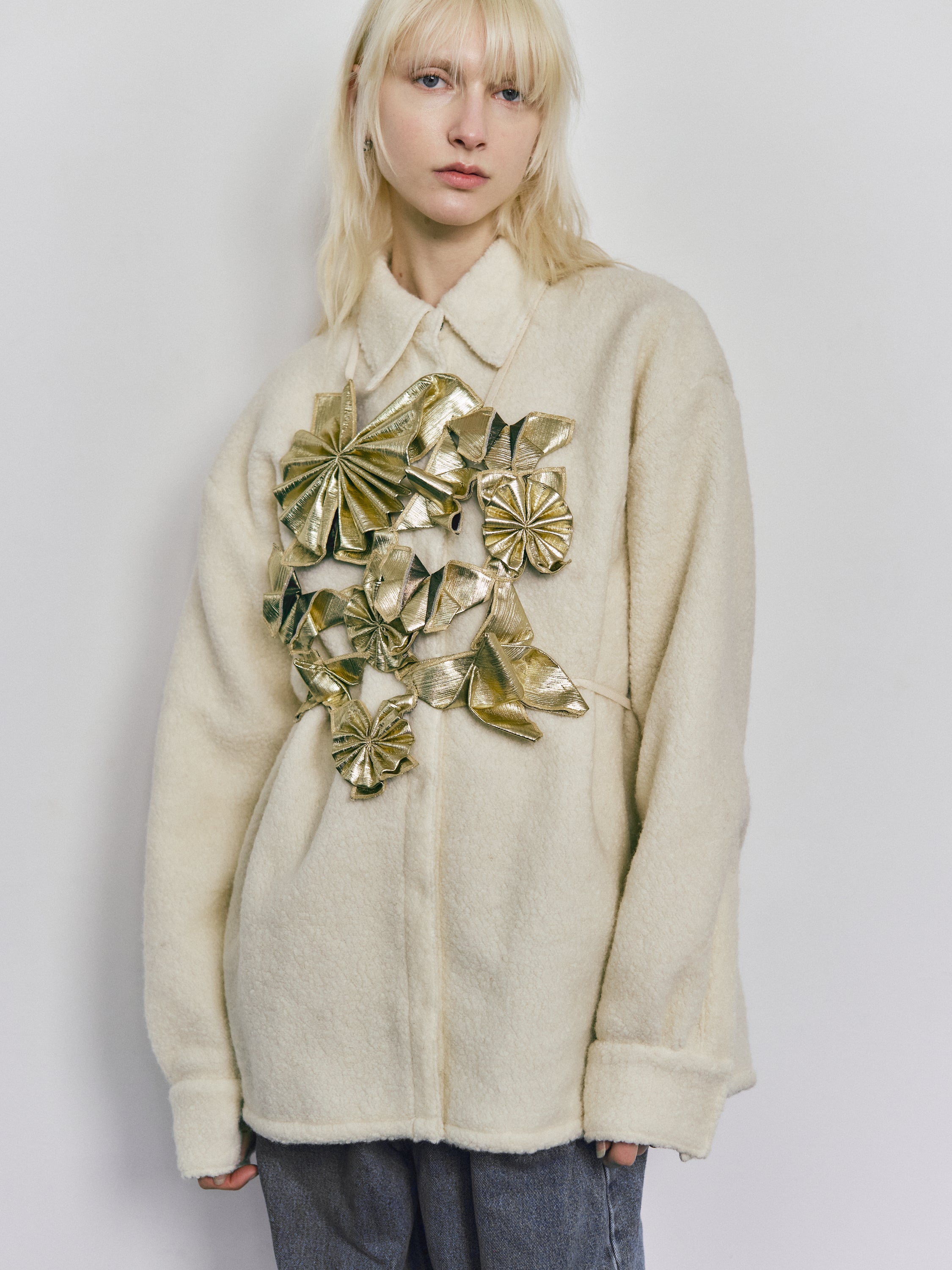 Boa fleece shirt jacket - Ivory