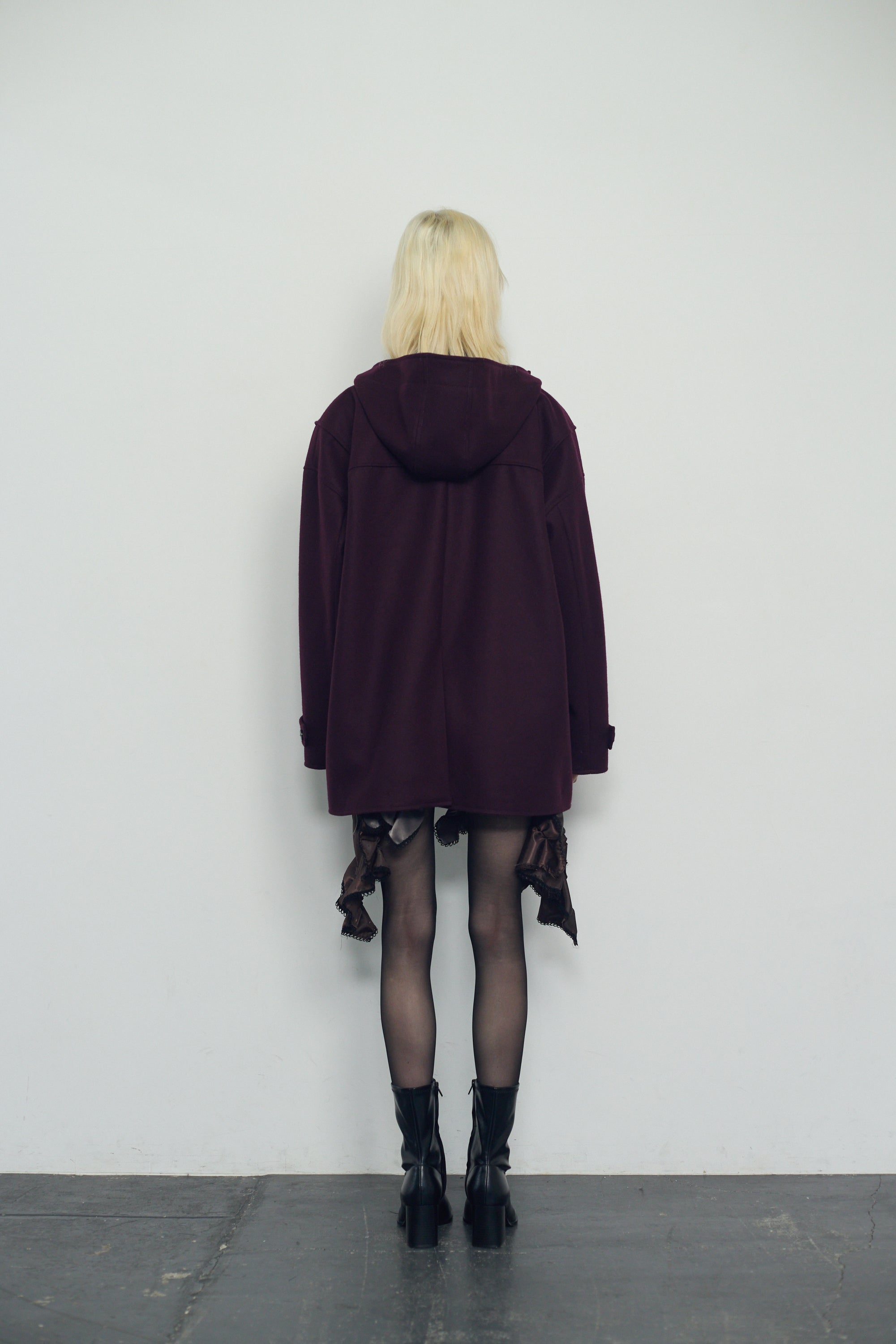 Melton duffle coat - Burgundy