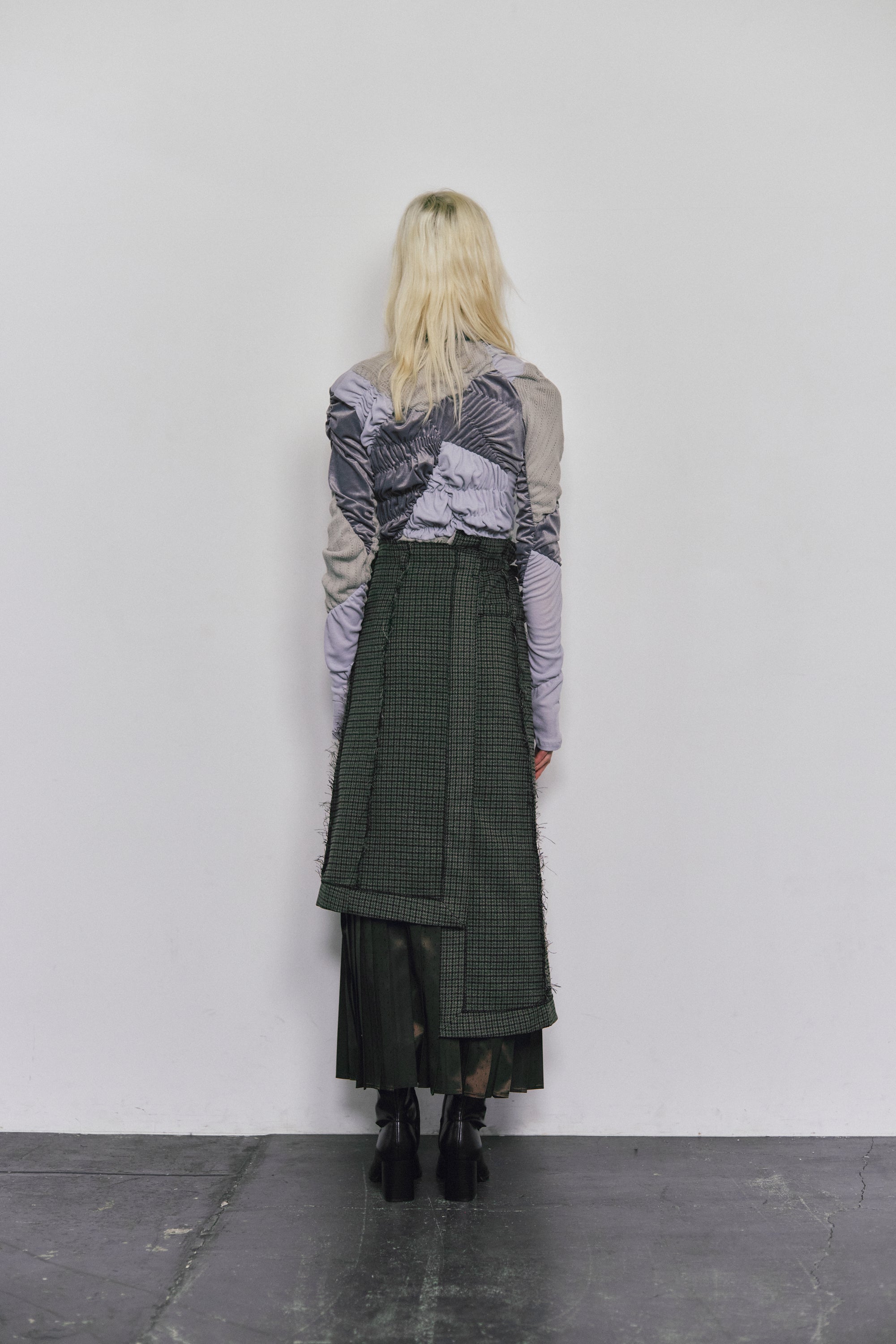 Shirring knit pullover - Navy