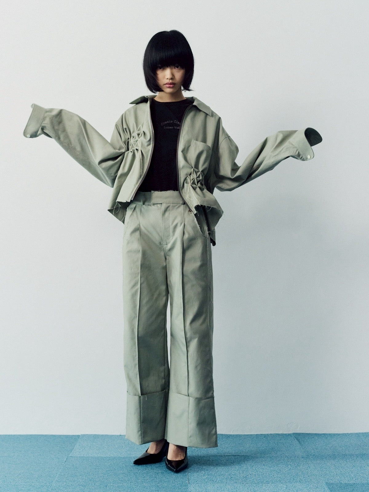 Zip shirt jacket - Green