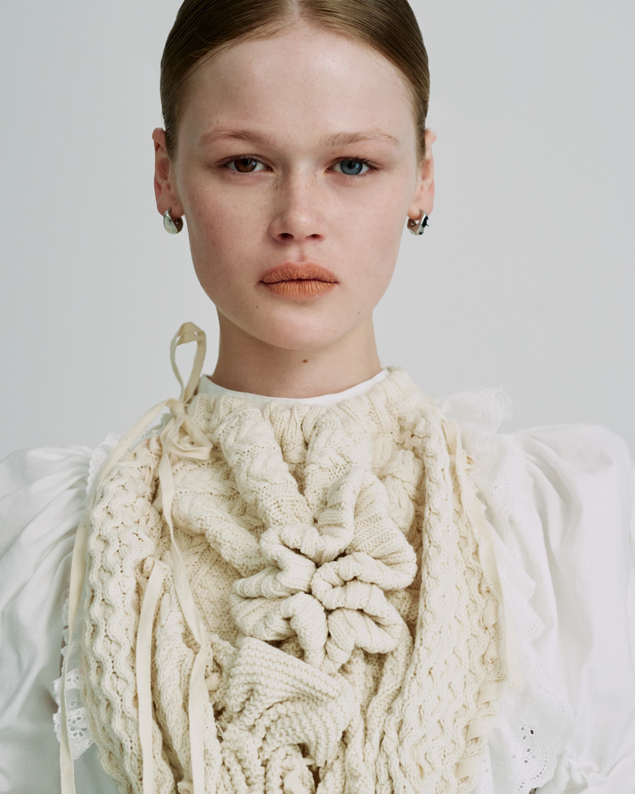 Drape knit vest - Ivory