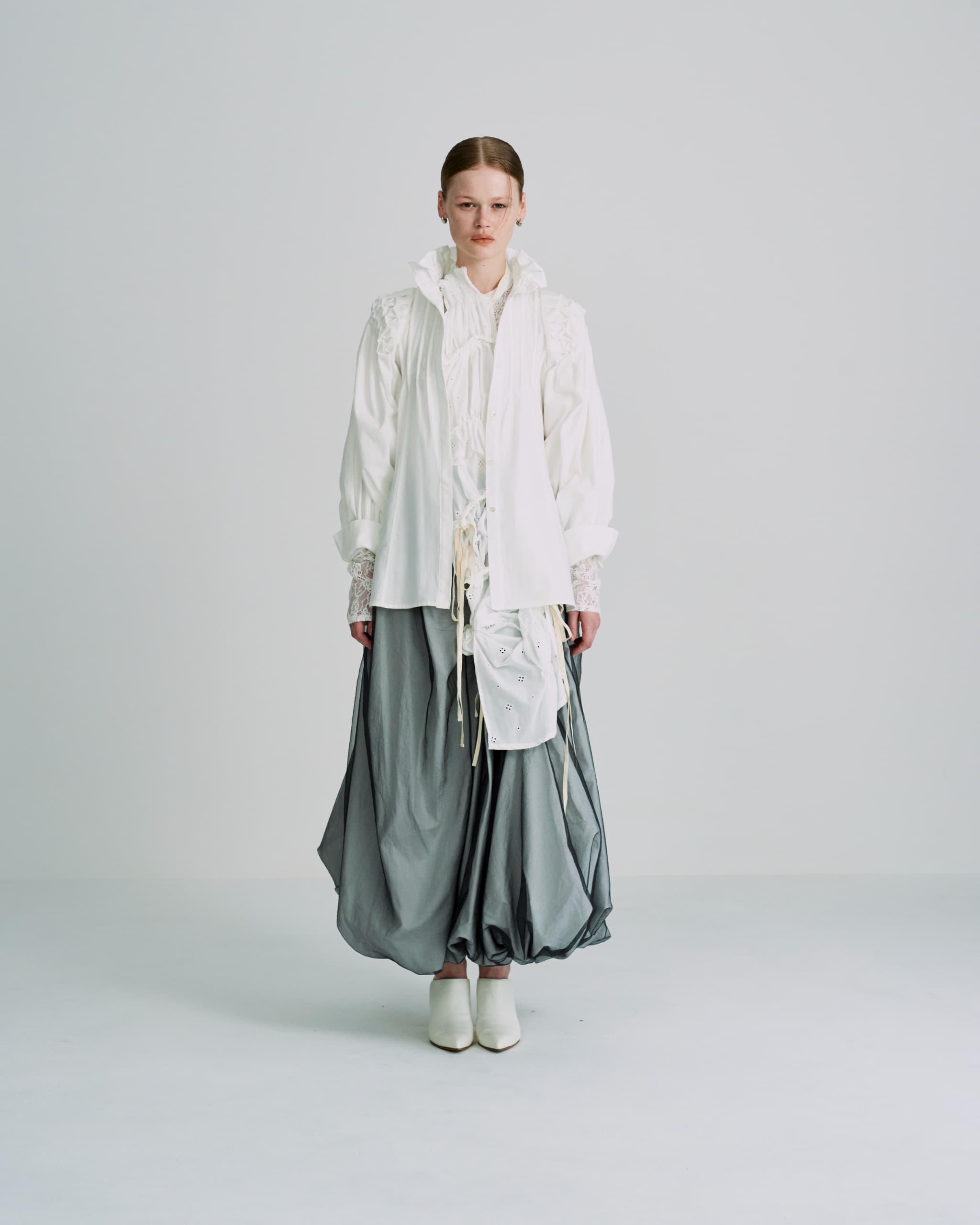 Preater apron dress - White-lace