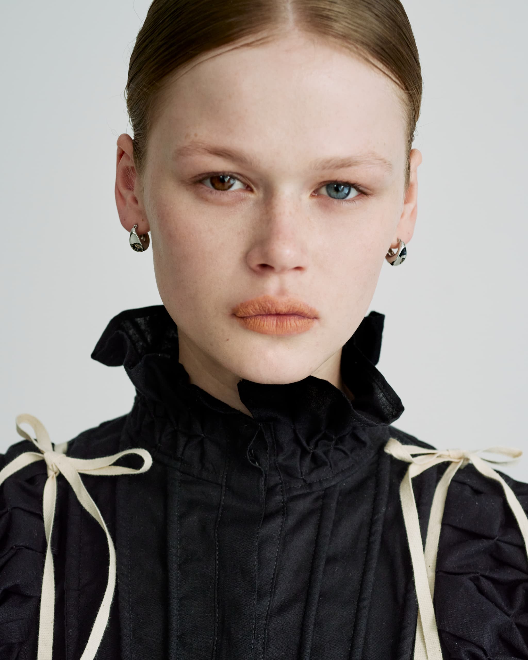 Standneck tuck shirt jacket - Black