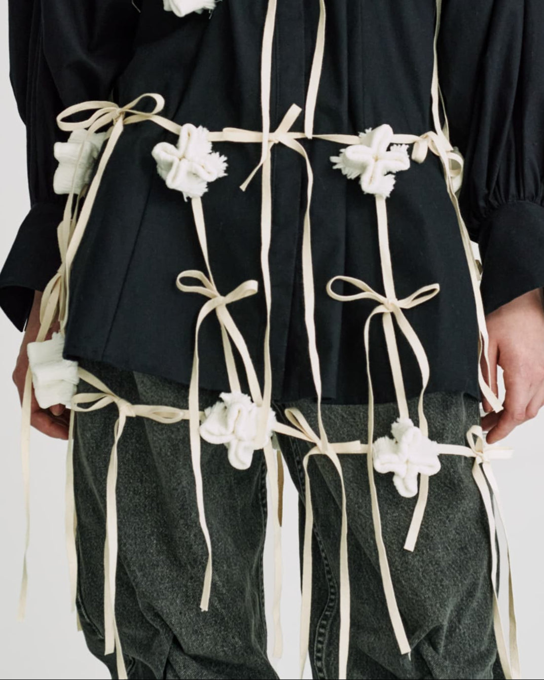 Preater bloom skirt - ribbon - White