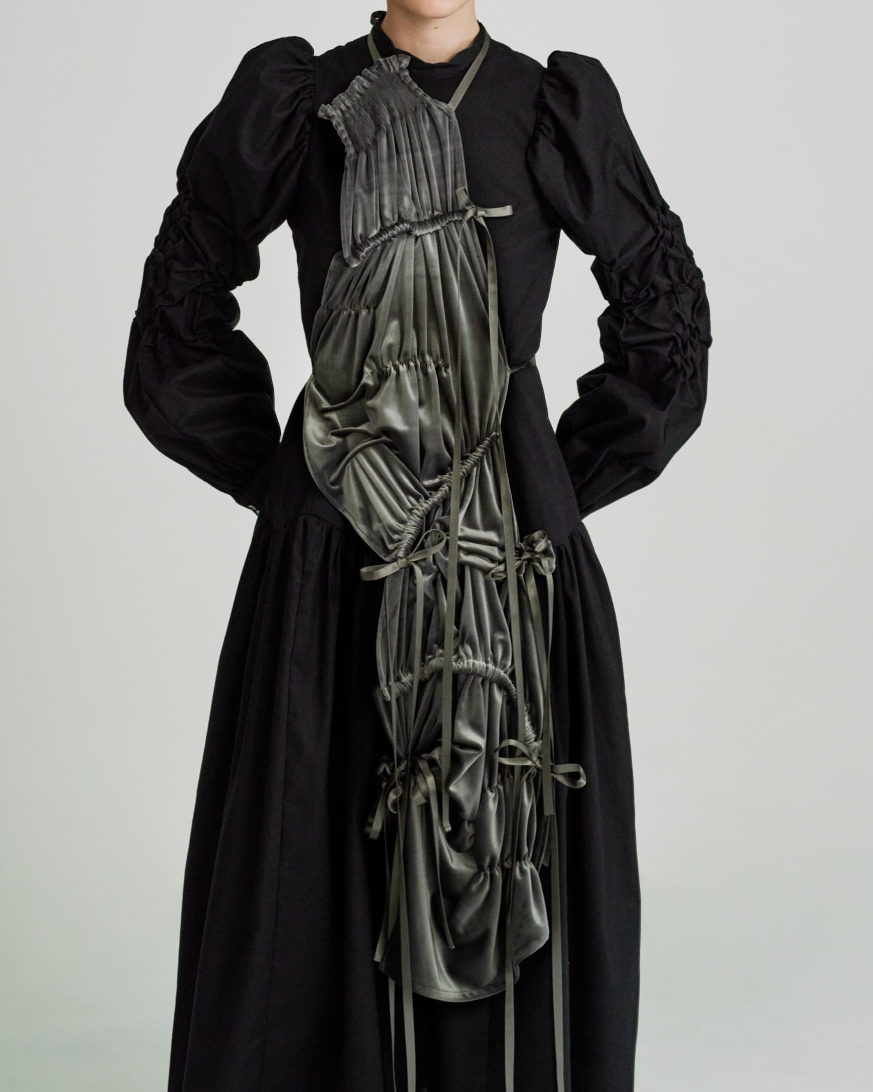 Preater apron dress - Gray-velor