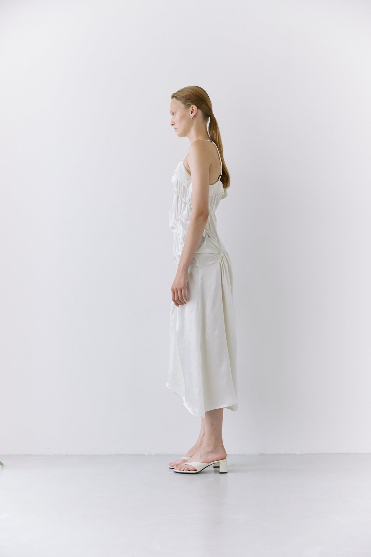 Satin apron dress - Off-white