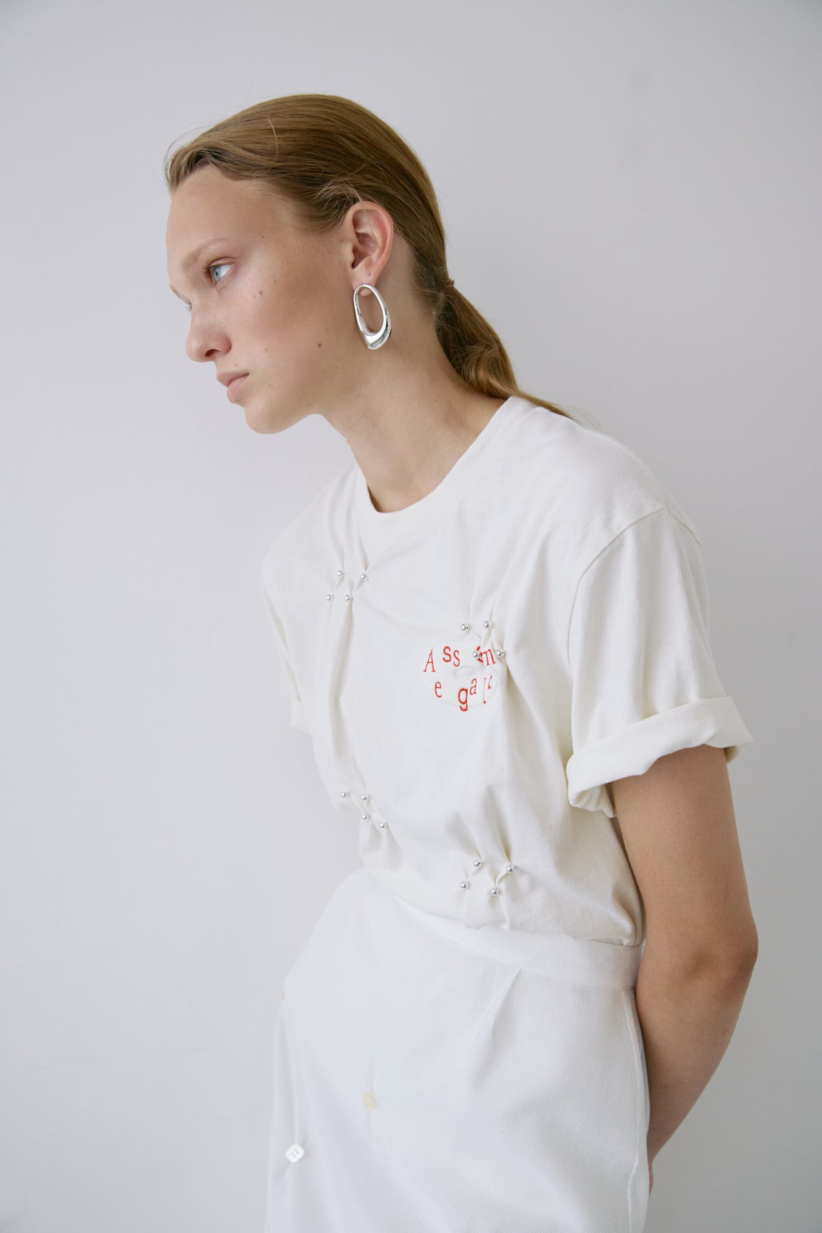 Assemblage smocking Tee - White