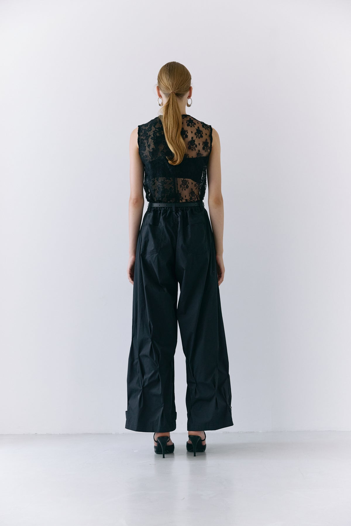 Tuck palazzo pants - Black
