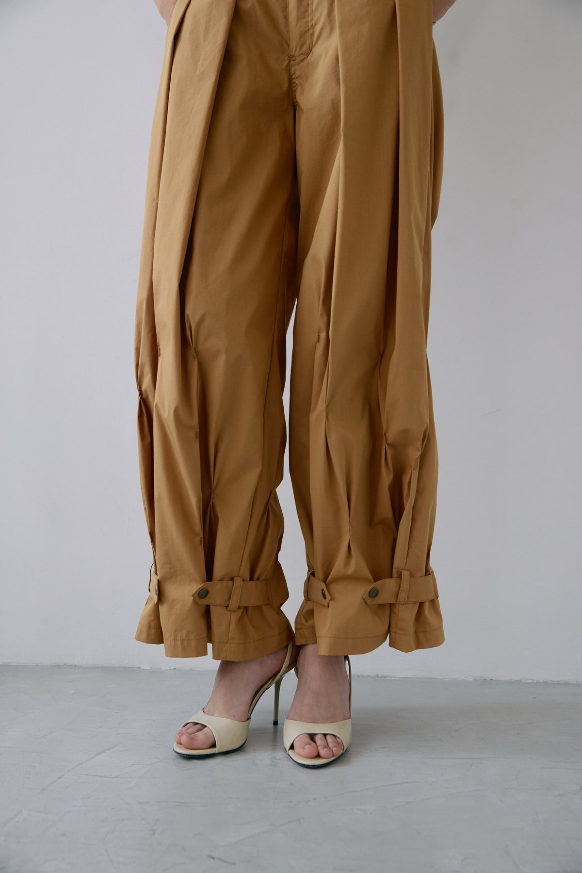Tuck palazzo pants - Camel