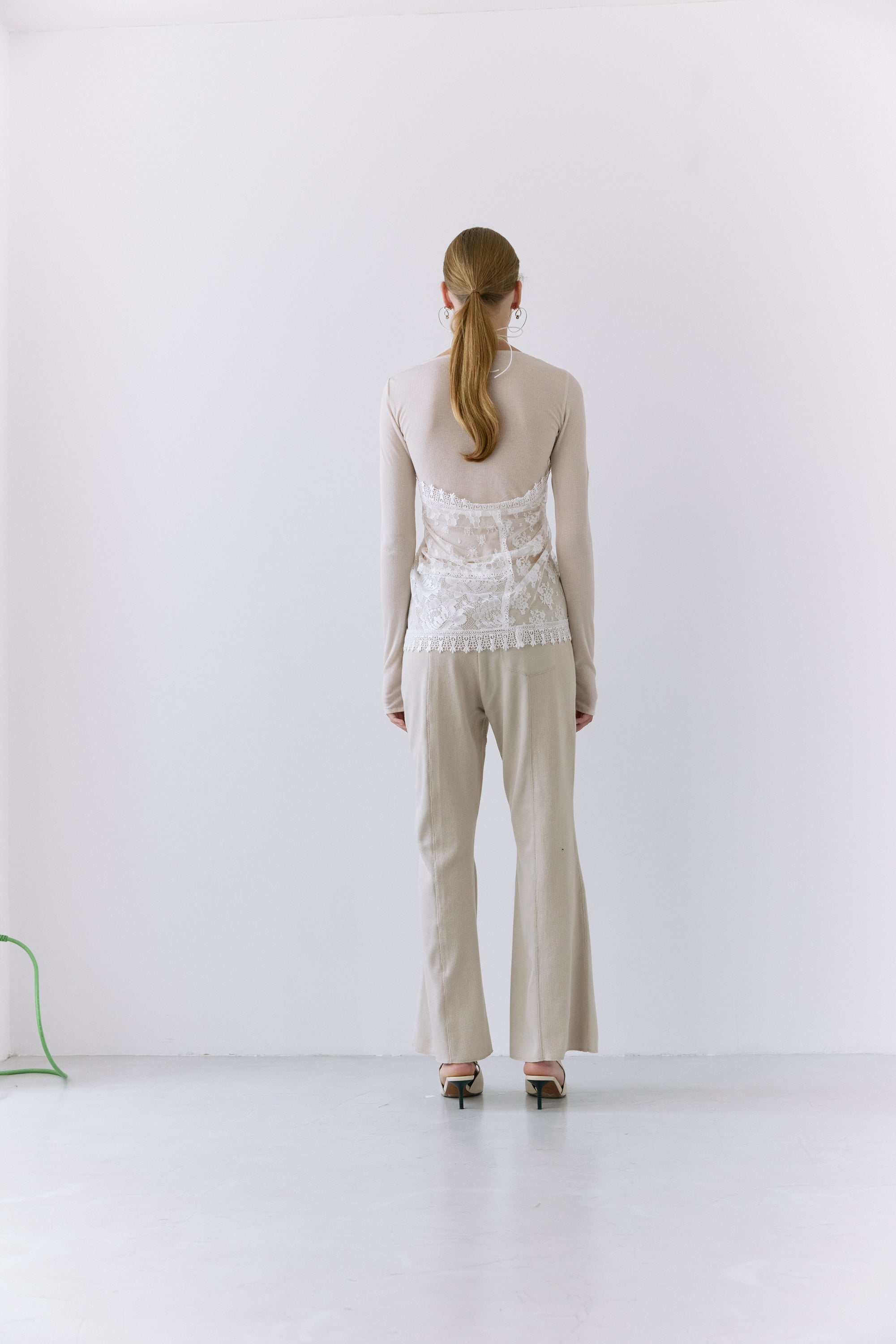 Sheer shell cardigan - Beige