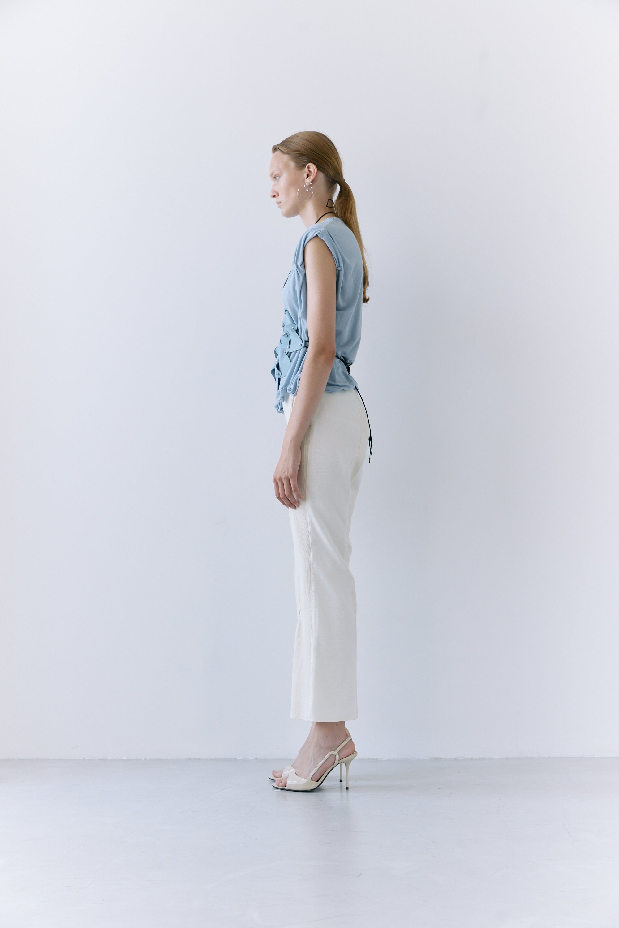 Tuck drape pullover - Blue