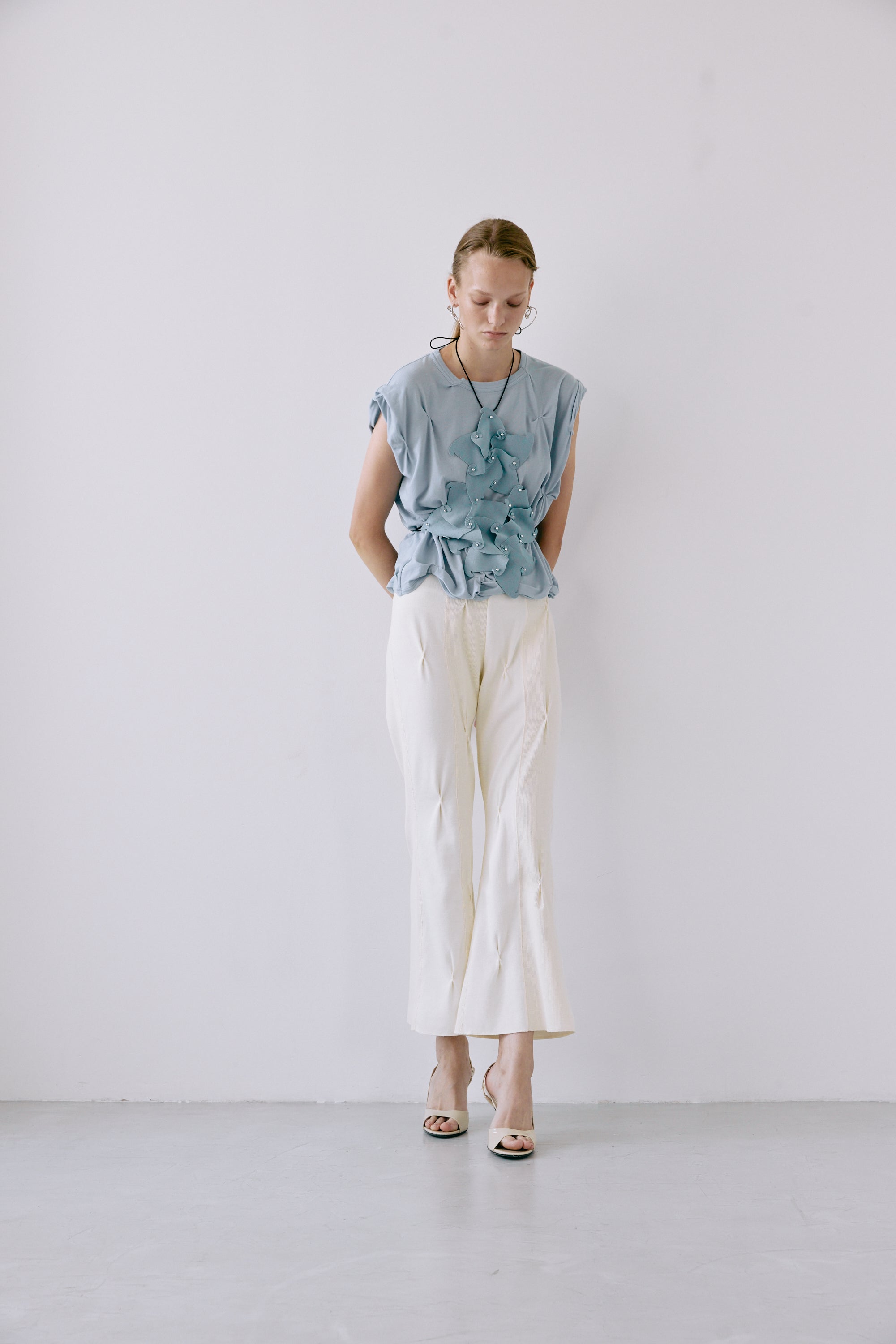 Tuck rib pants - Ivory