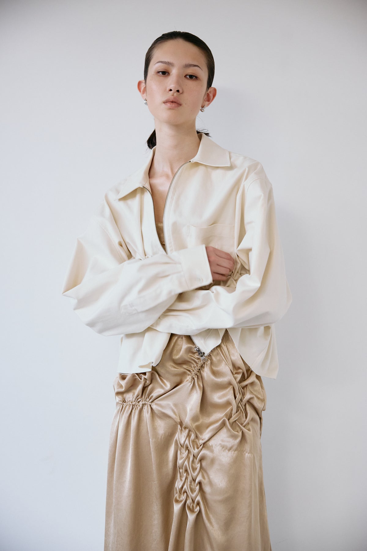 Double zip shirt jacket - Off-white