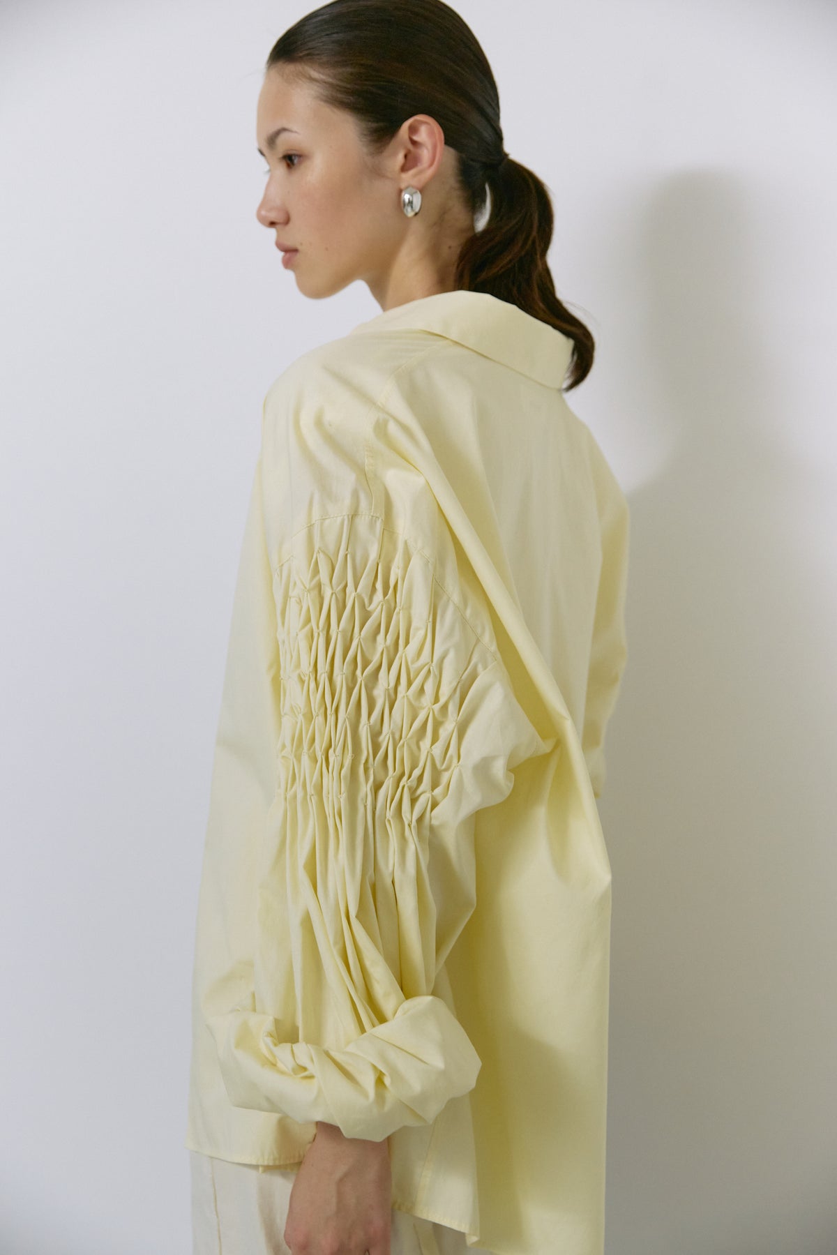 Smocking sleeve blouse - Yellow