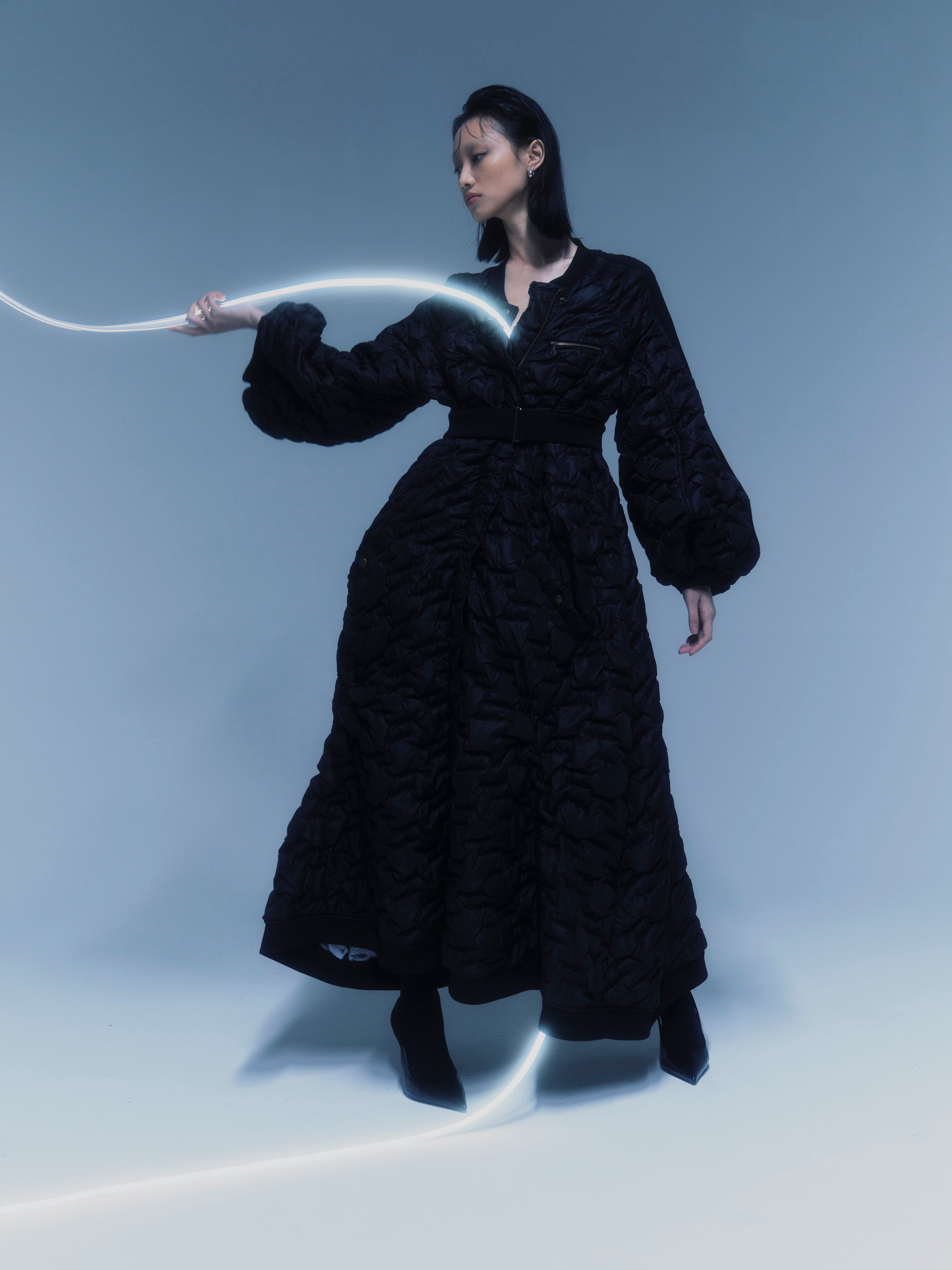 Military long jacket ‐ Black