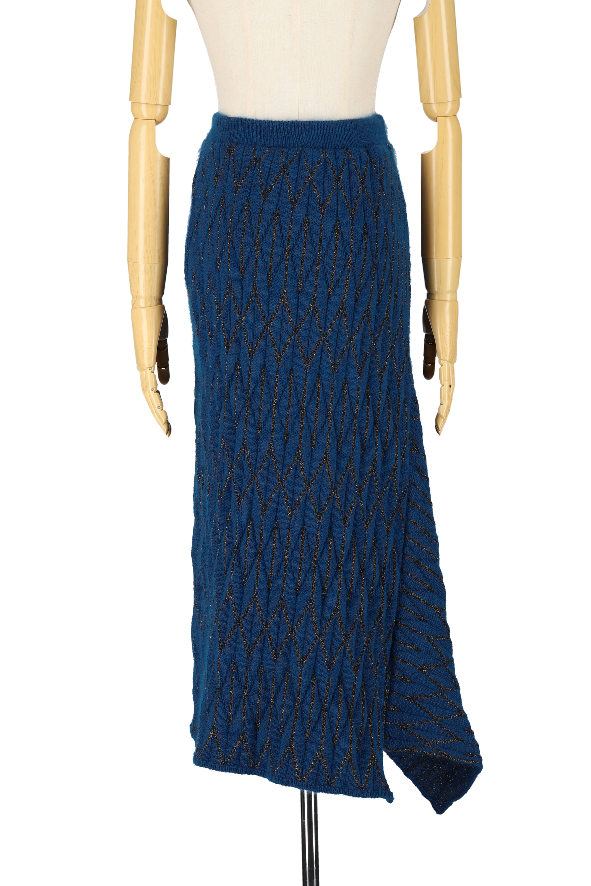 Knit pleats skirt - Blue