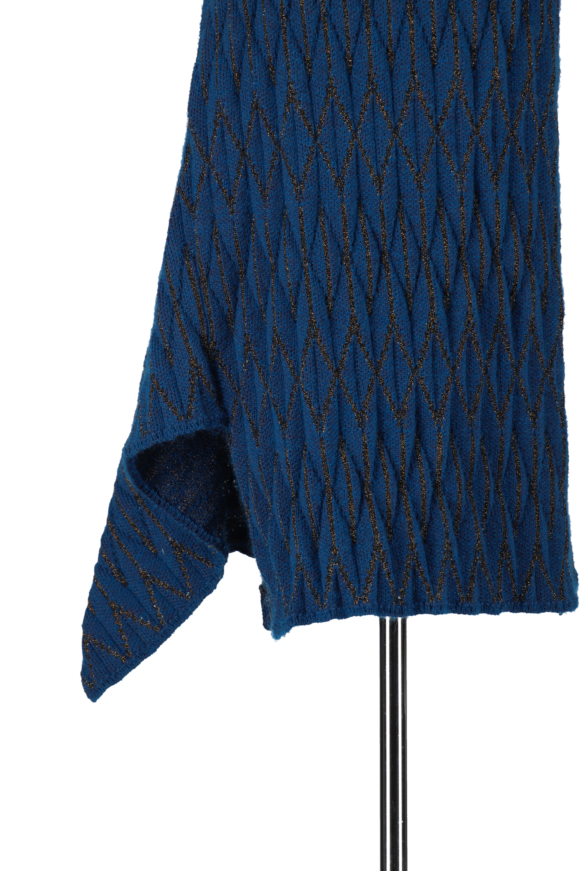 Knit pleats skirt - Blue