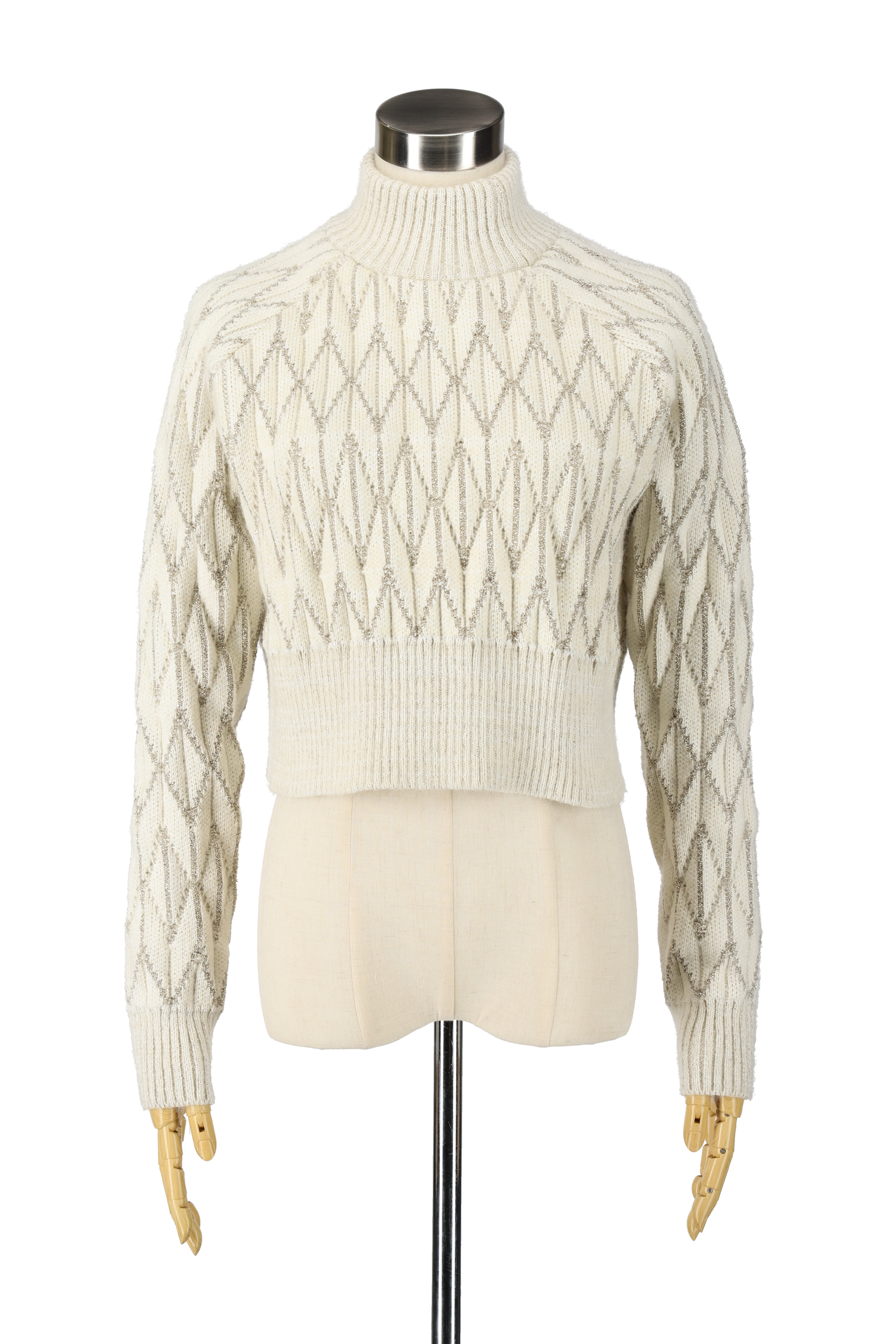Knit pleats short pullover - White