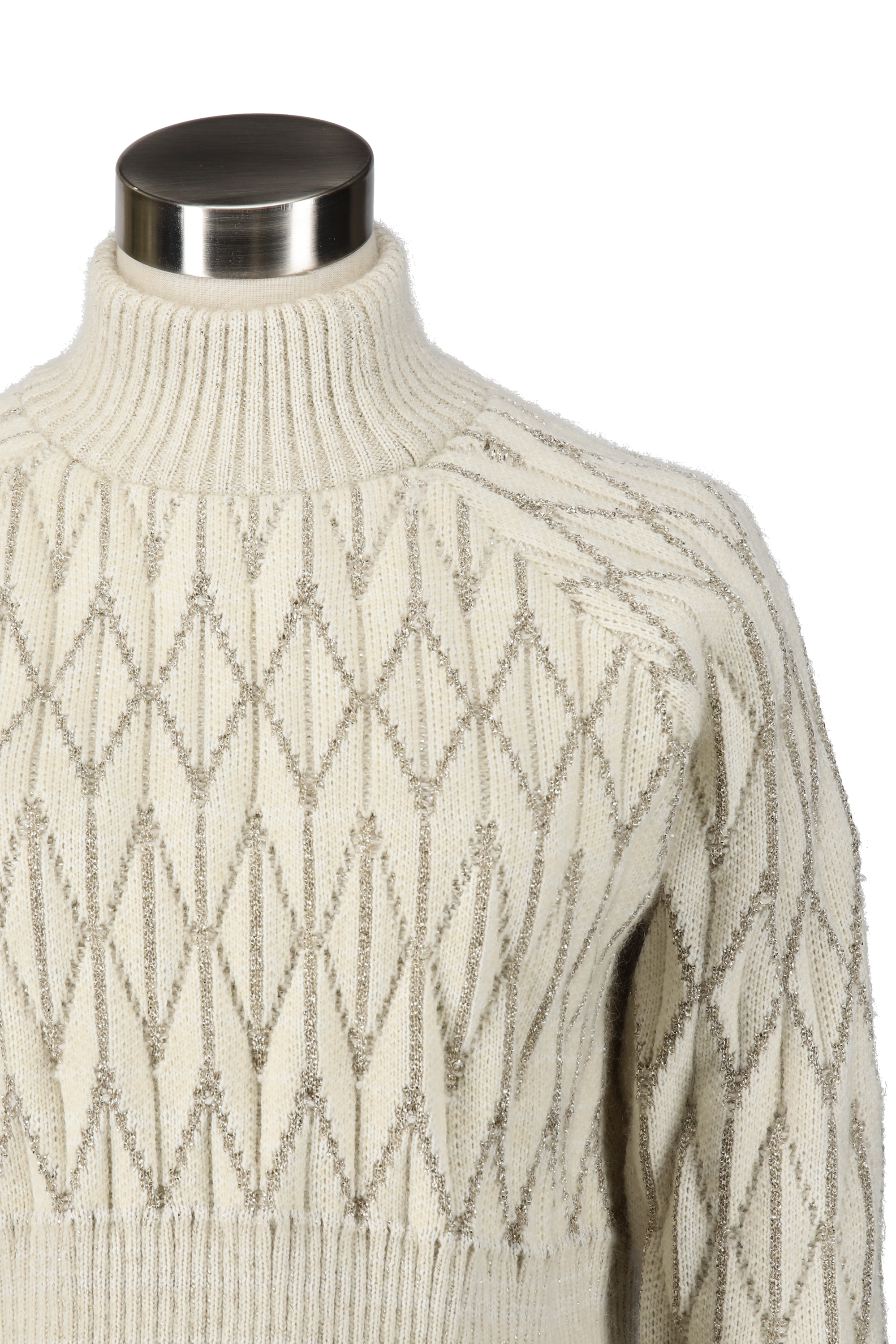 Knit pleats short pullover - White