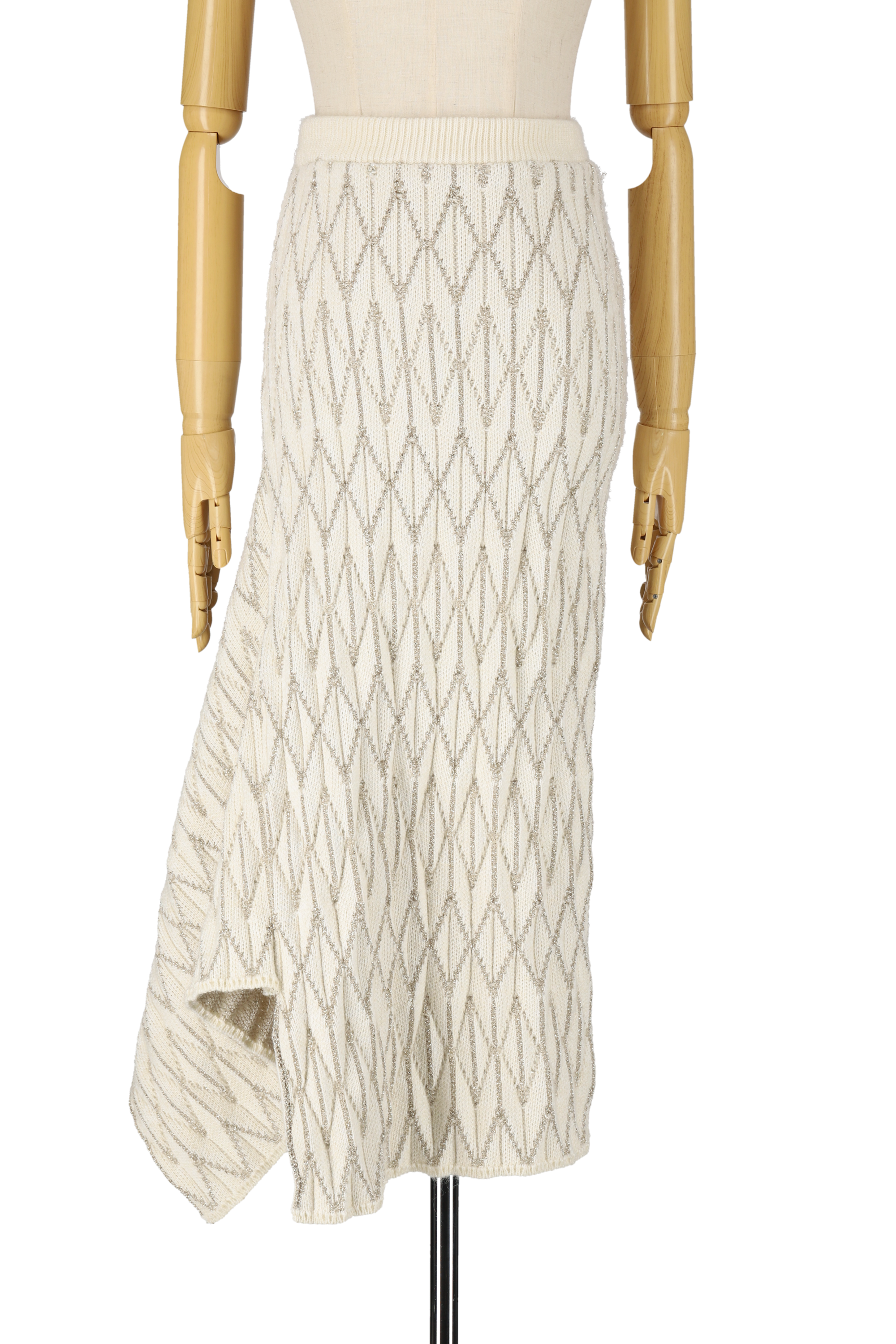 Knit pleats skirt - White