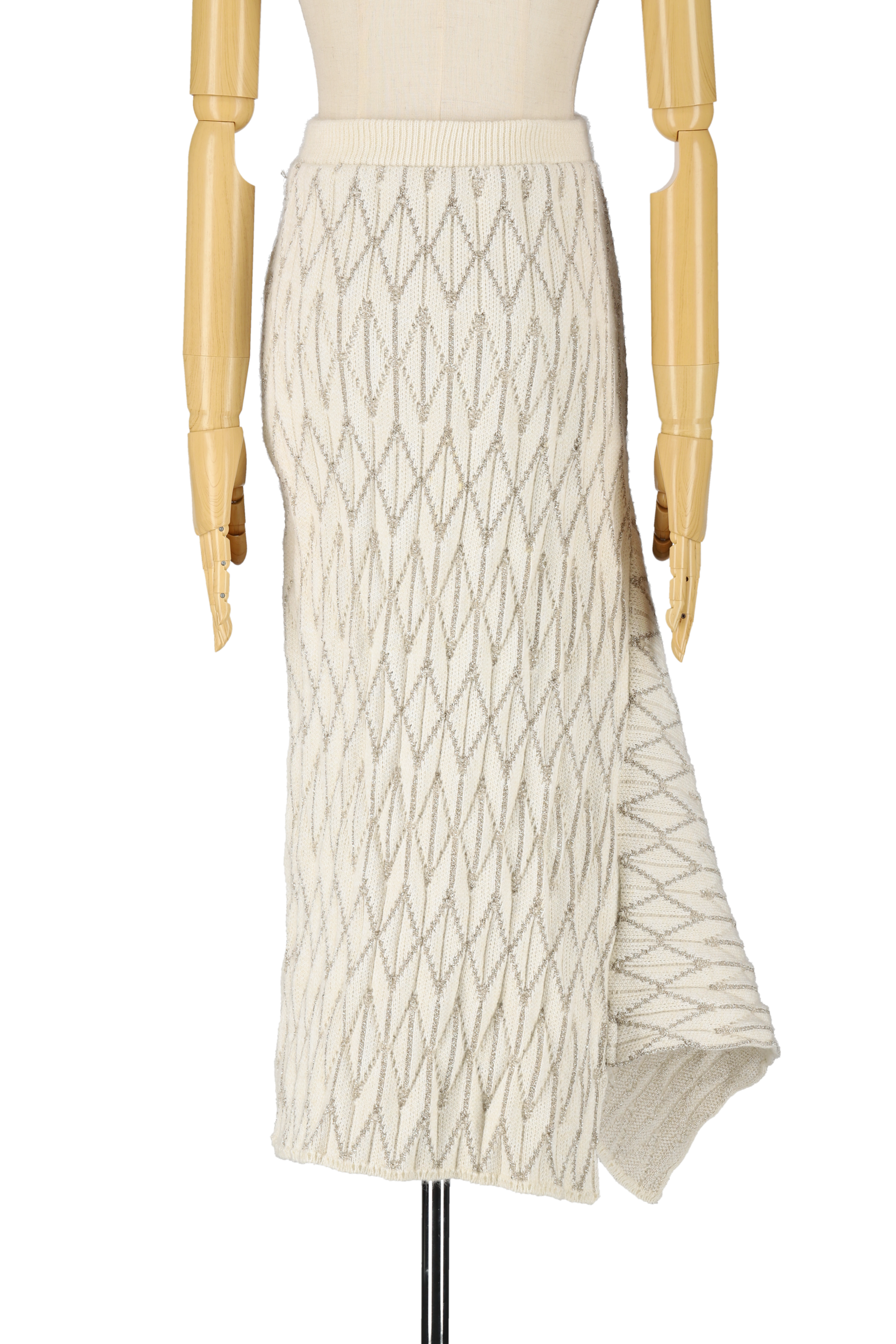 Knit pleats skirt - White
