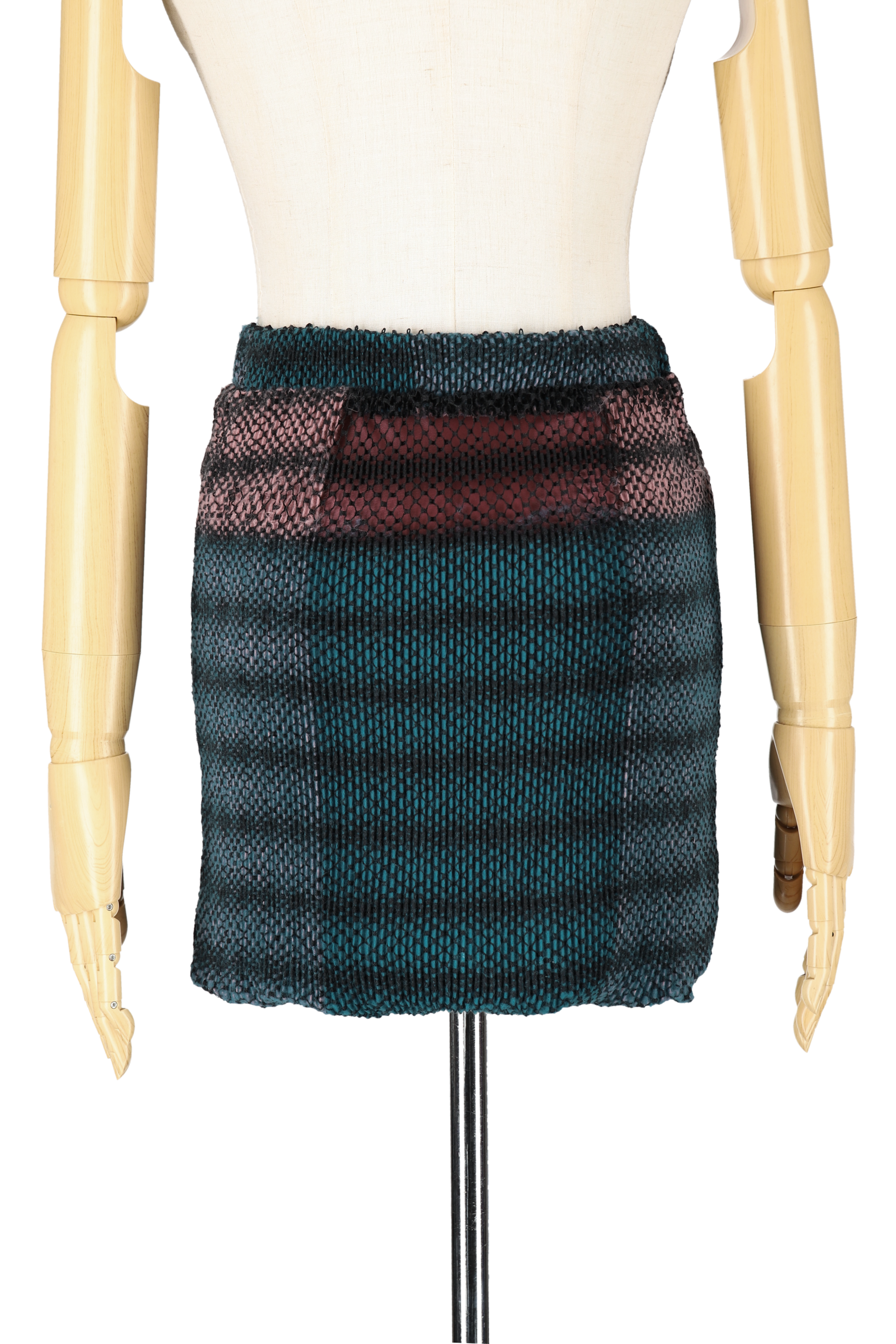 Hatching skirt - Pink×Green