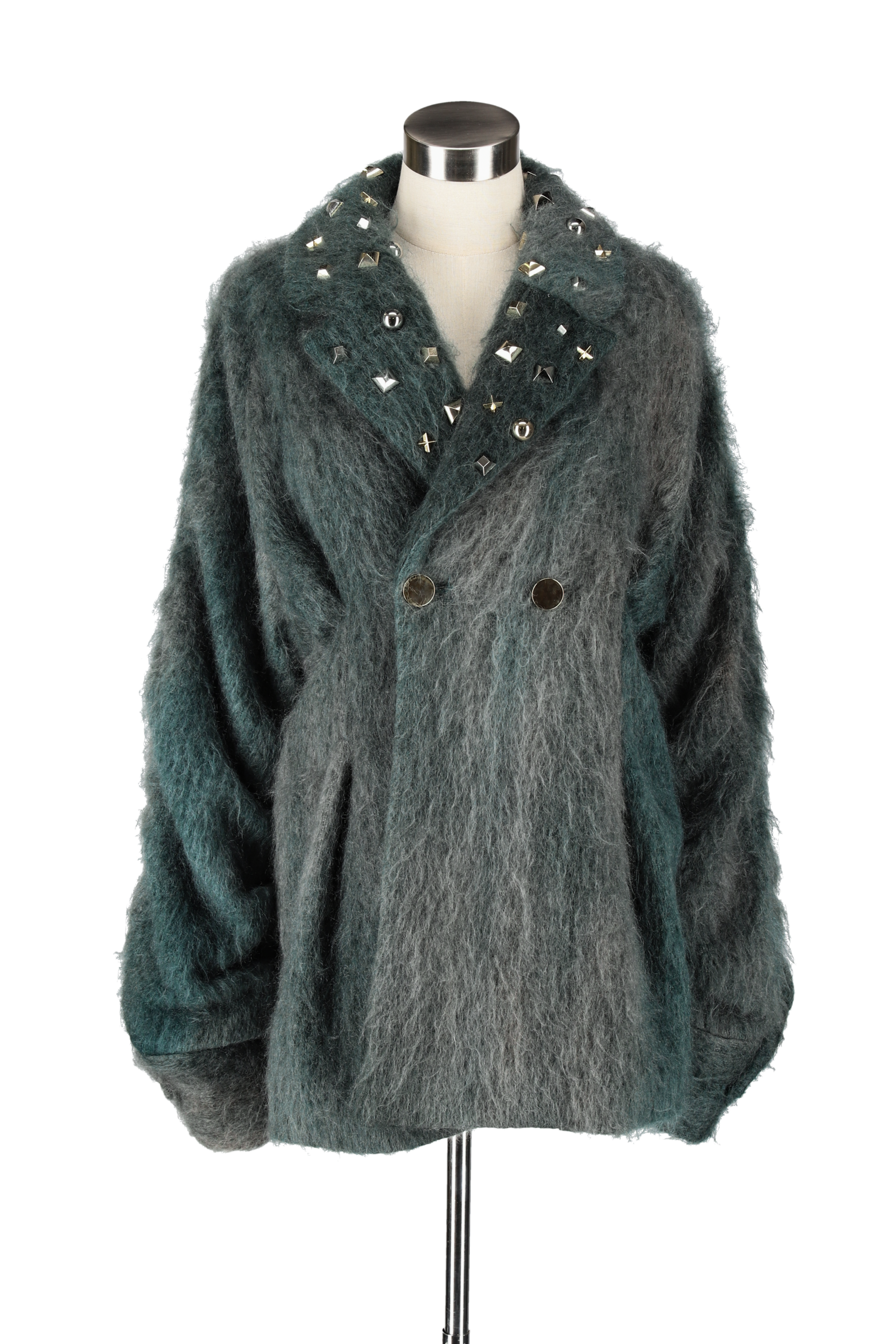Big collar short coat - Green