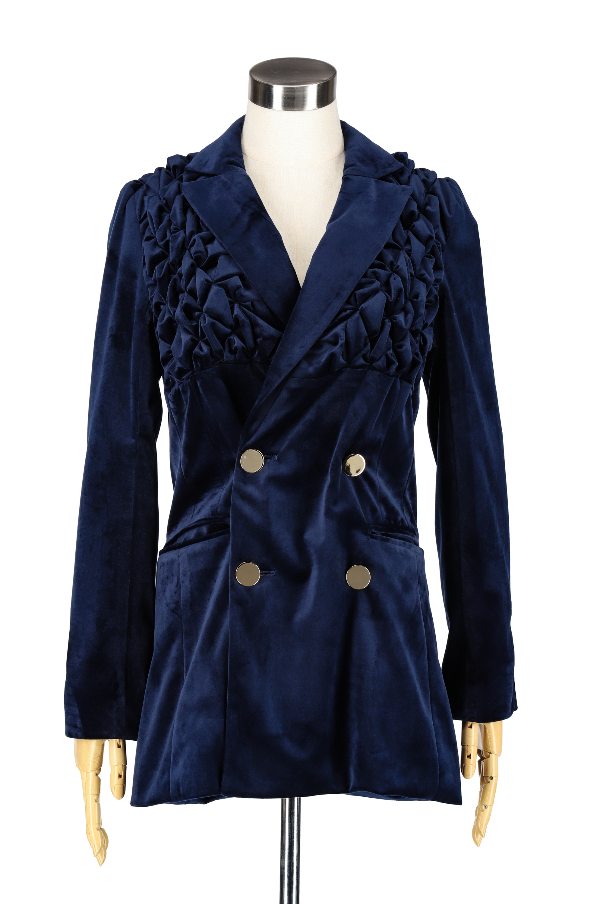 Shoulder smocking jacket - Navy