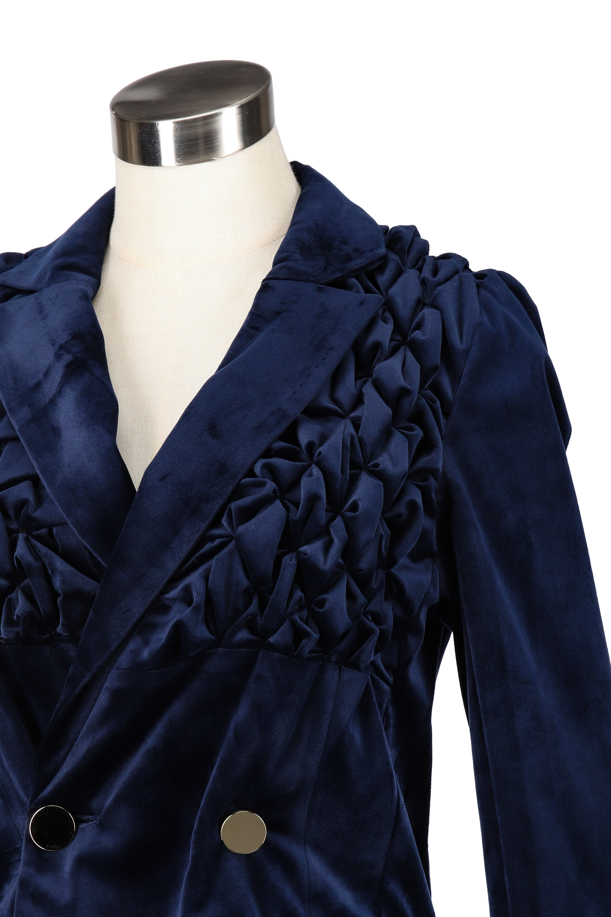 Shoulder smocking jacket - Navy