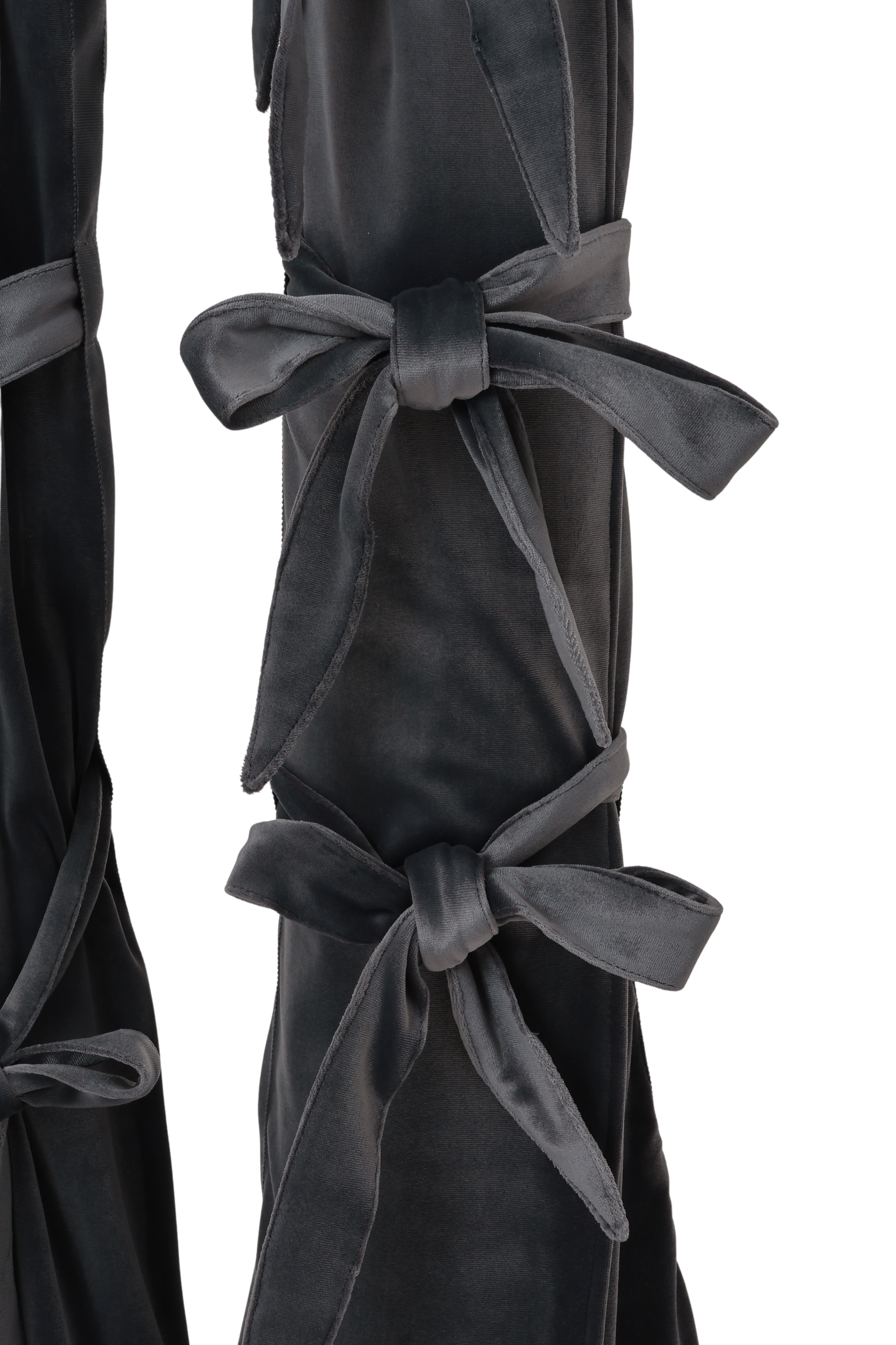 Slit ribbon pants - Gray-velor
