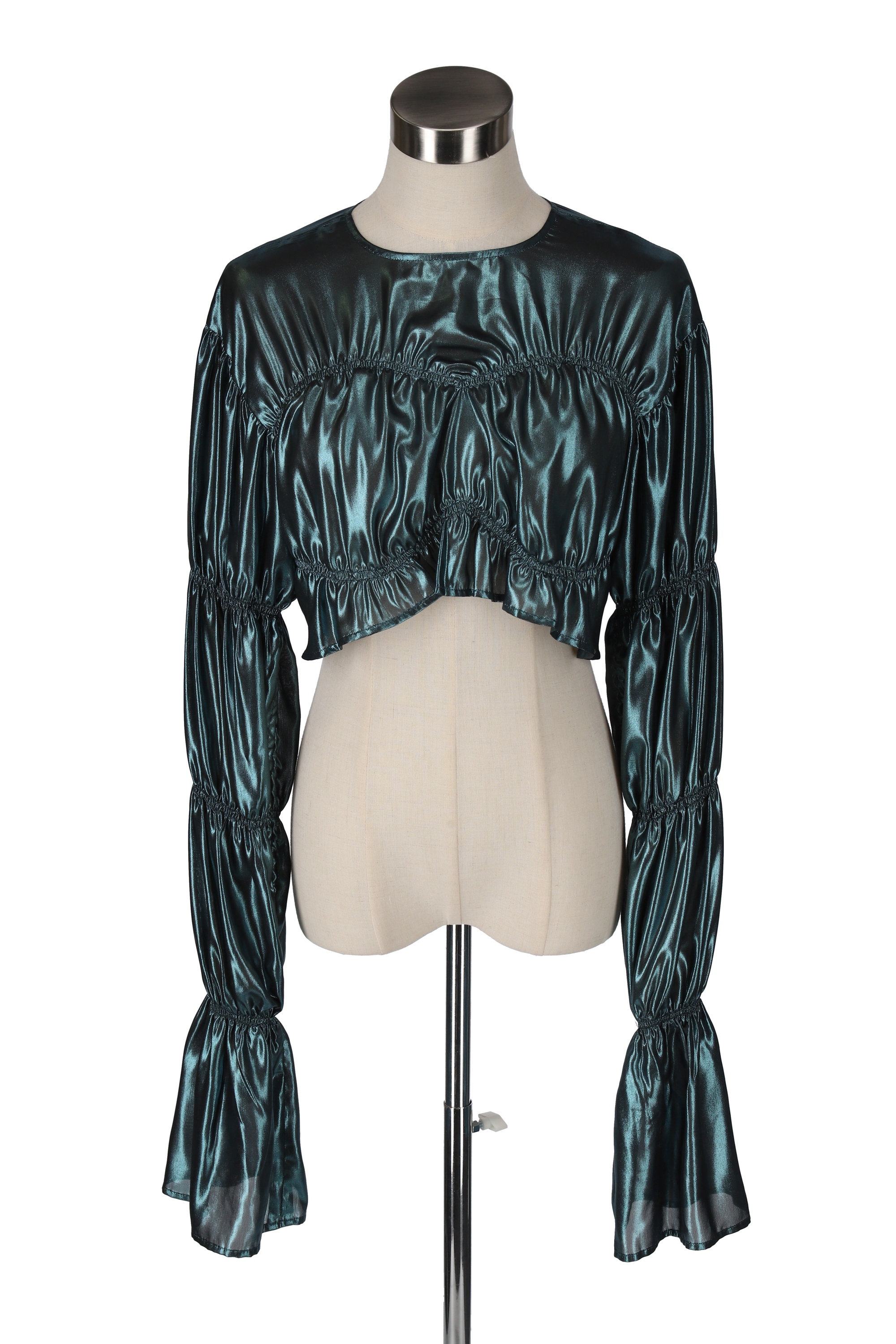 Foil blouse - Metallic Green