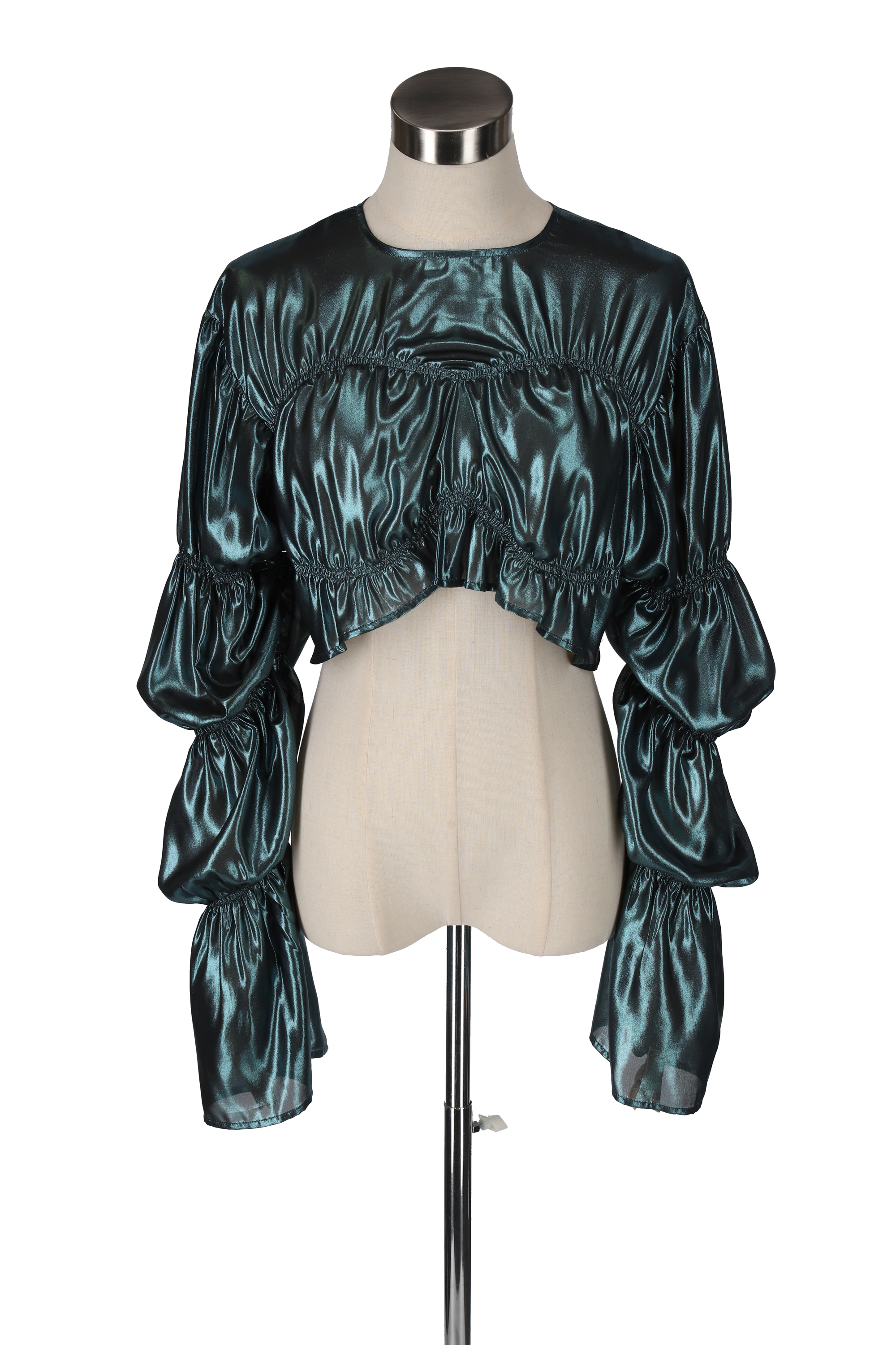 Foil blouse - Metallic Green