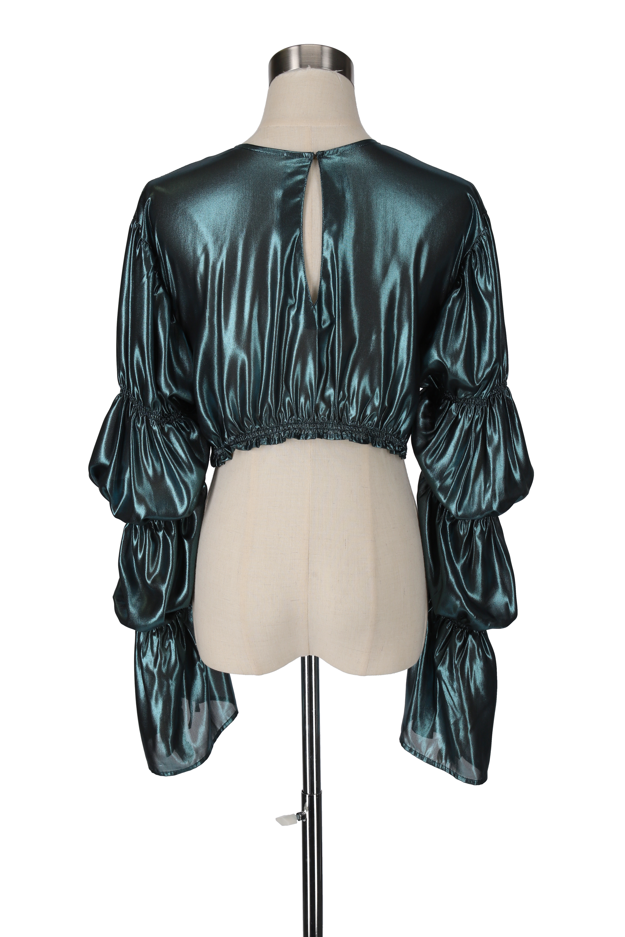 Foil blouse - Metallic Green