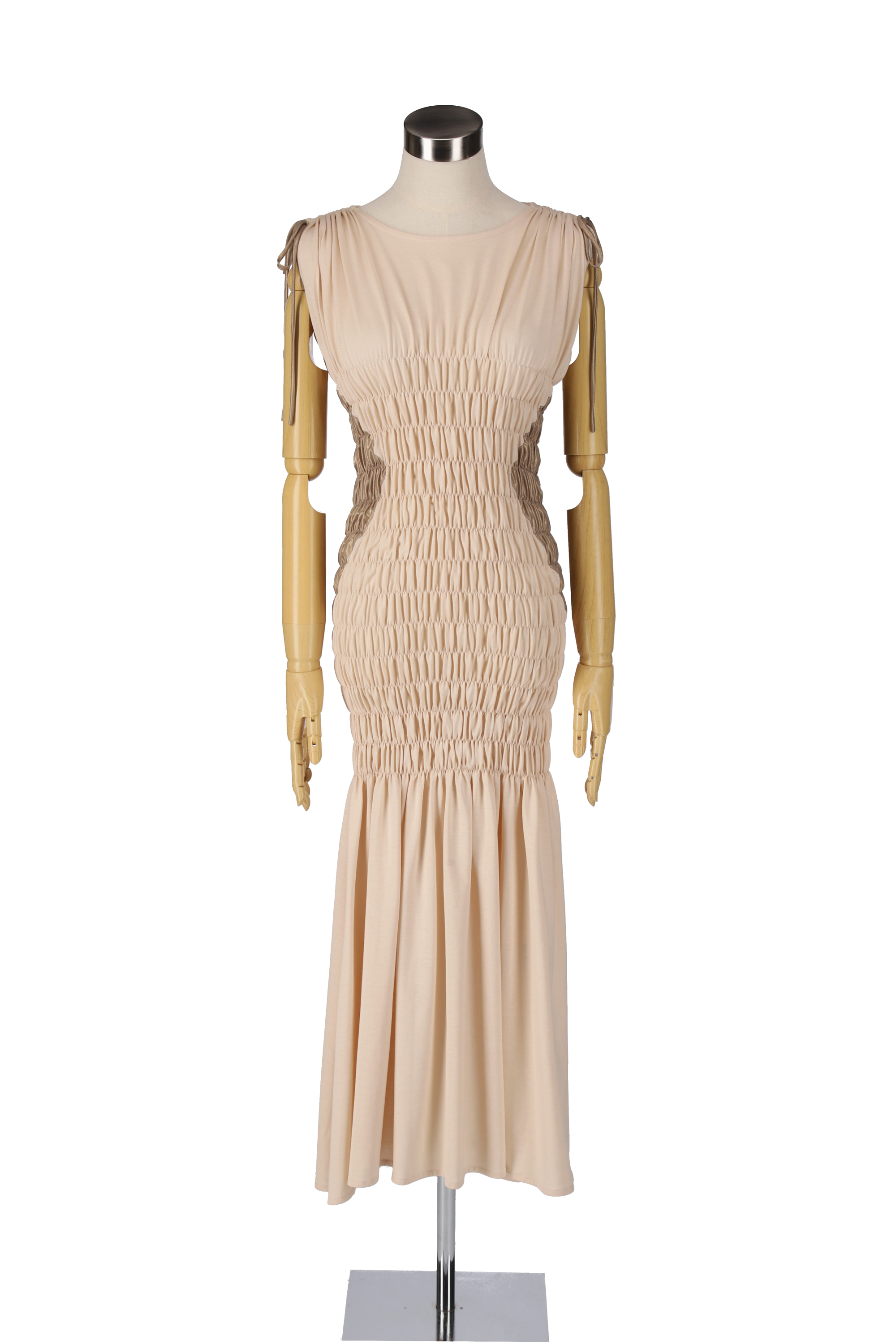 Foil cut dress - Beige