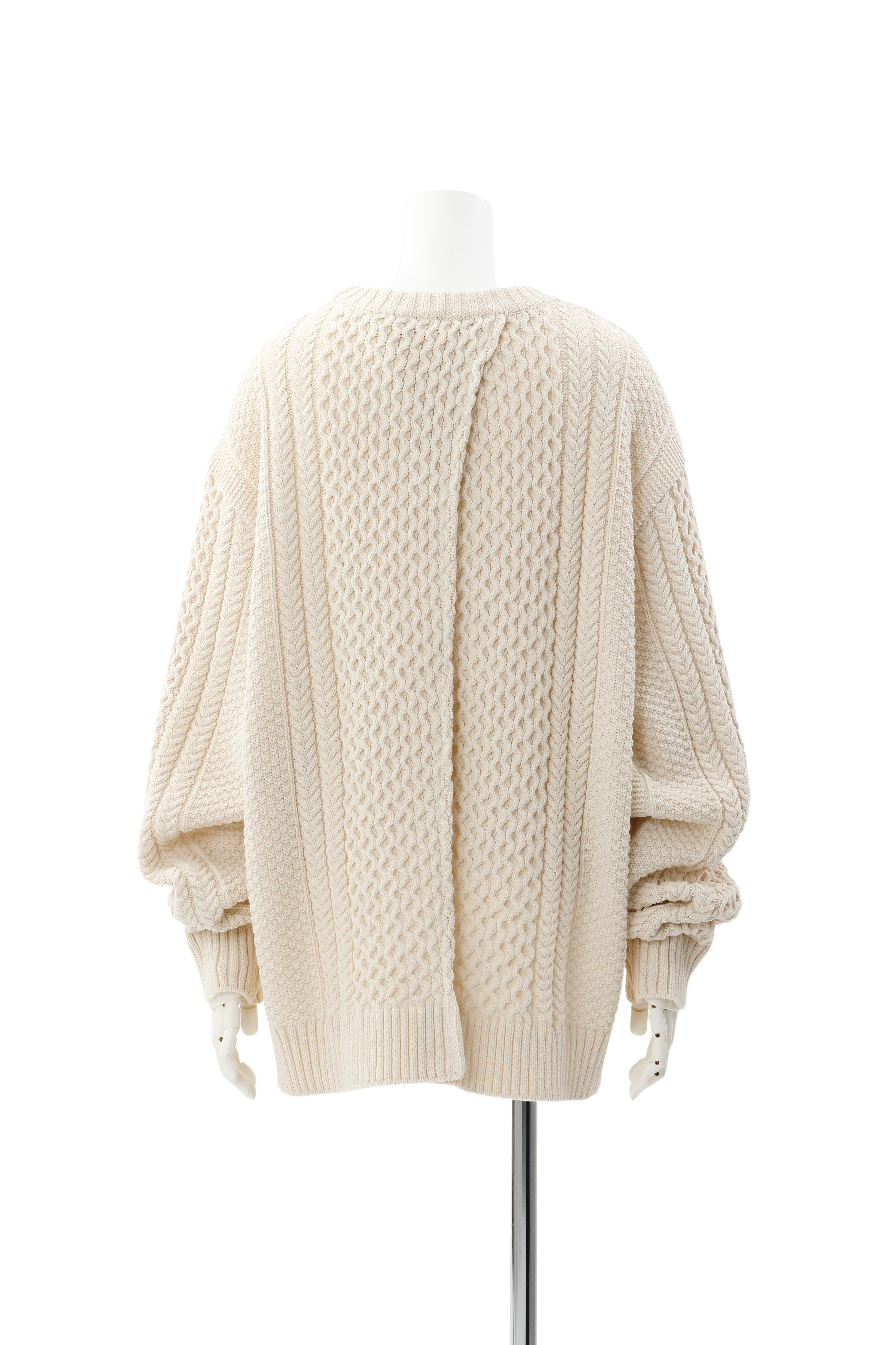 Back open aran knit - Ivory October delivery