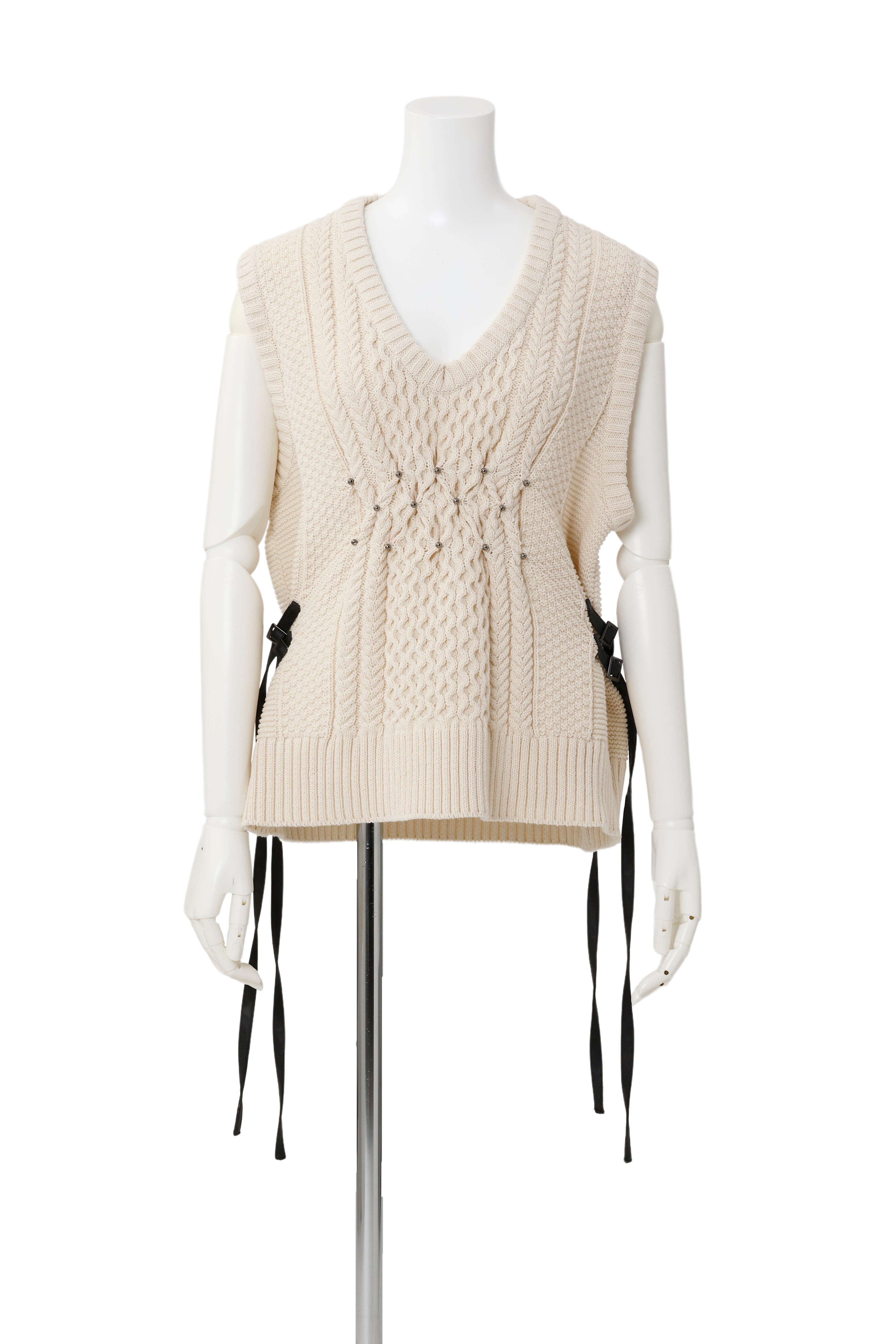 Aran knit vest - Ivory October delivery