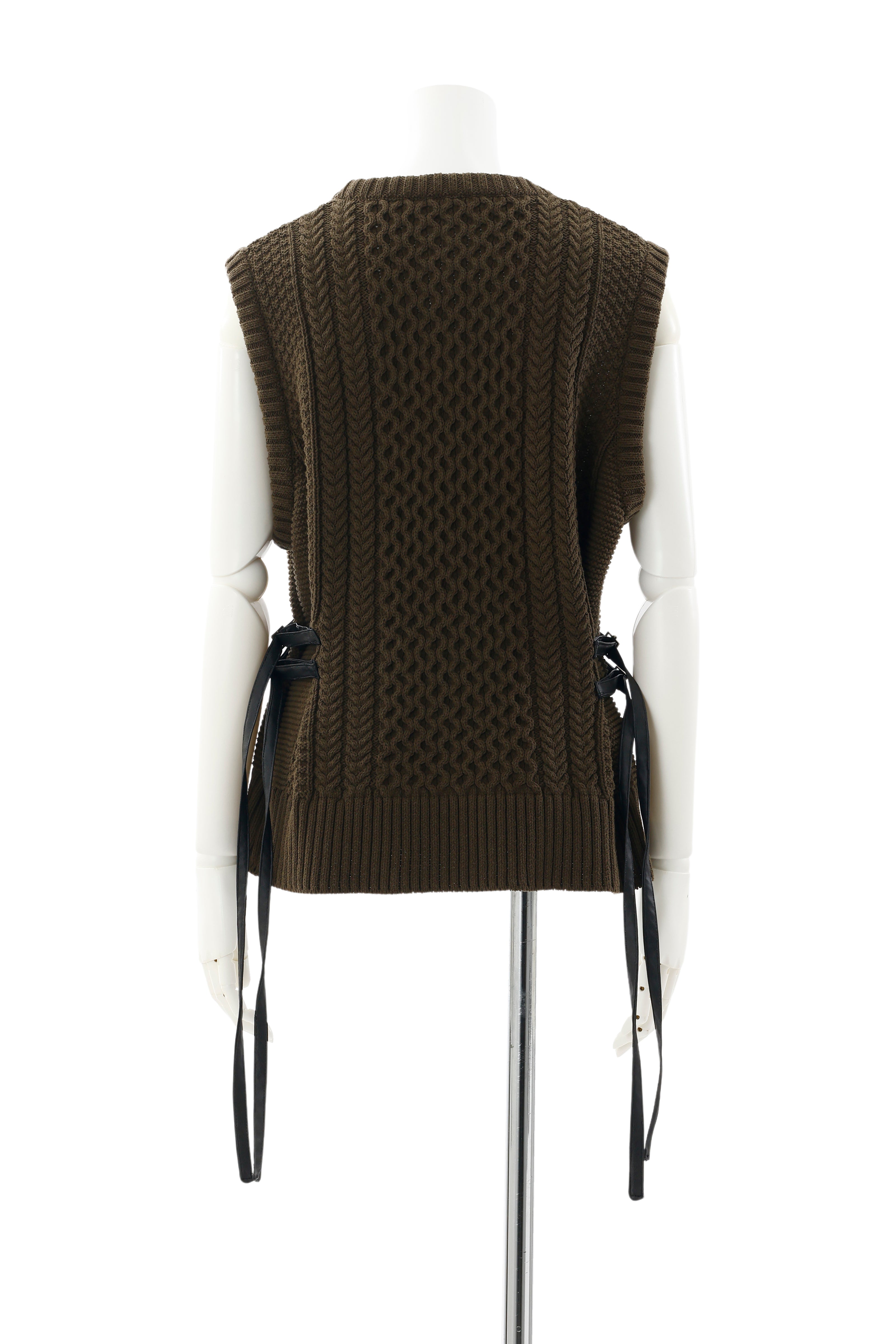 Aran knit vest - Khaki October delivery