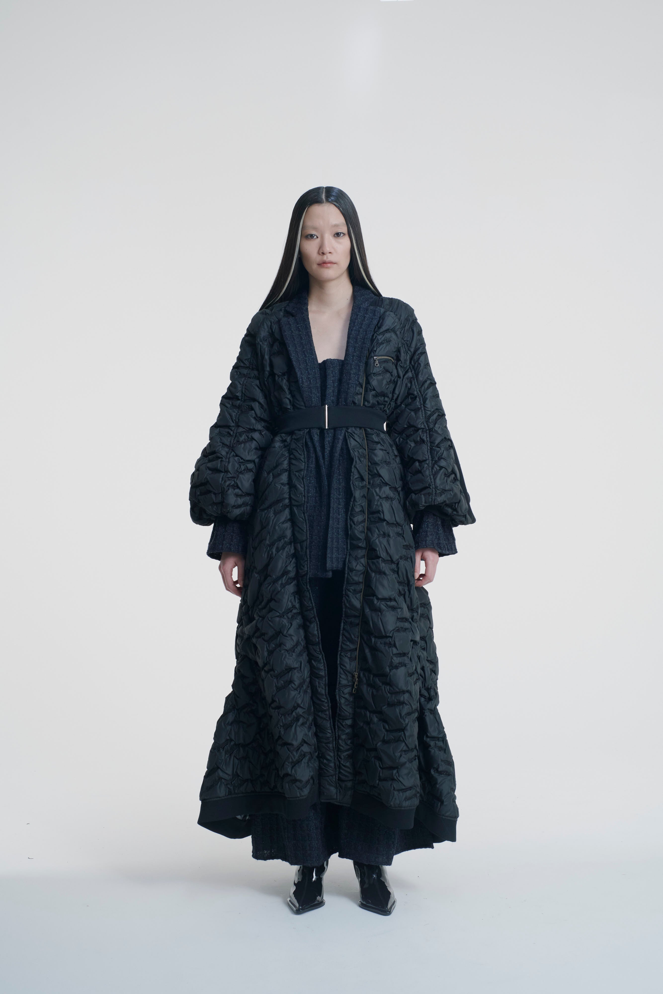 Military long jacket ‐ Black