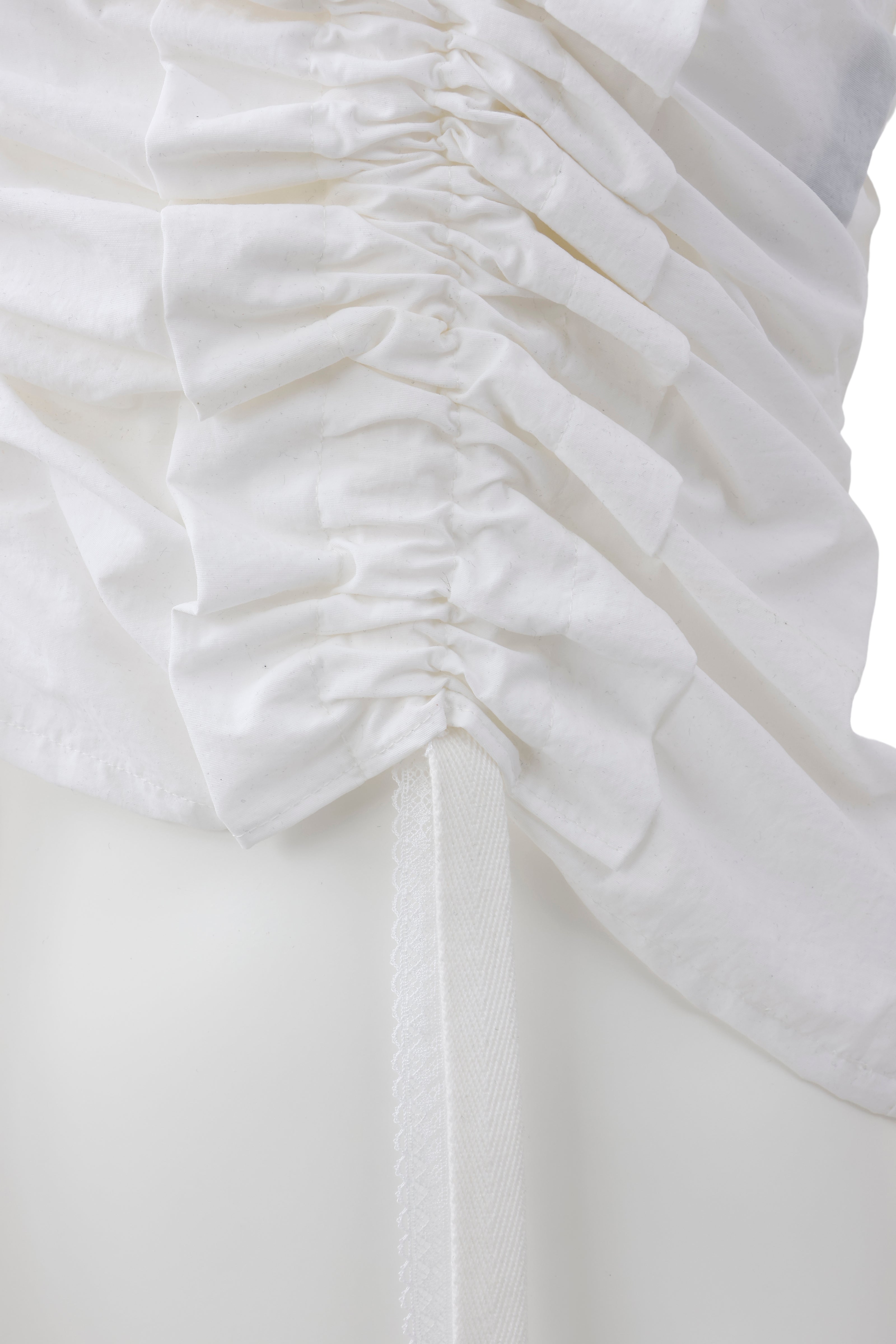 Deformation gather bustier - White