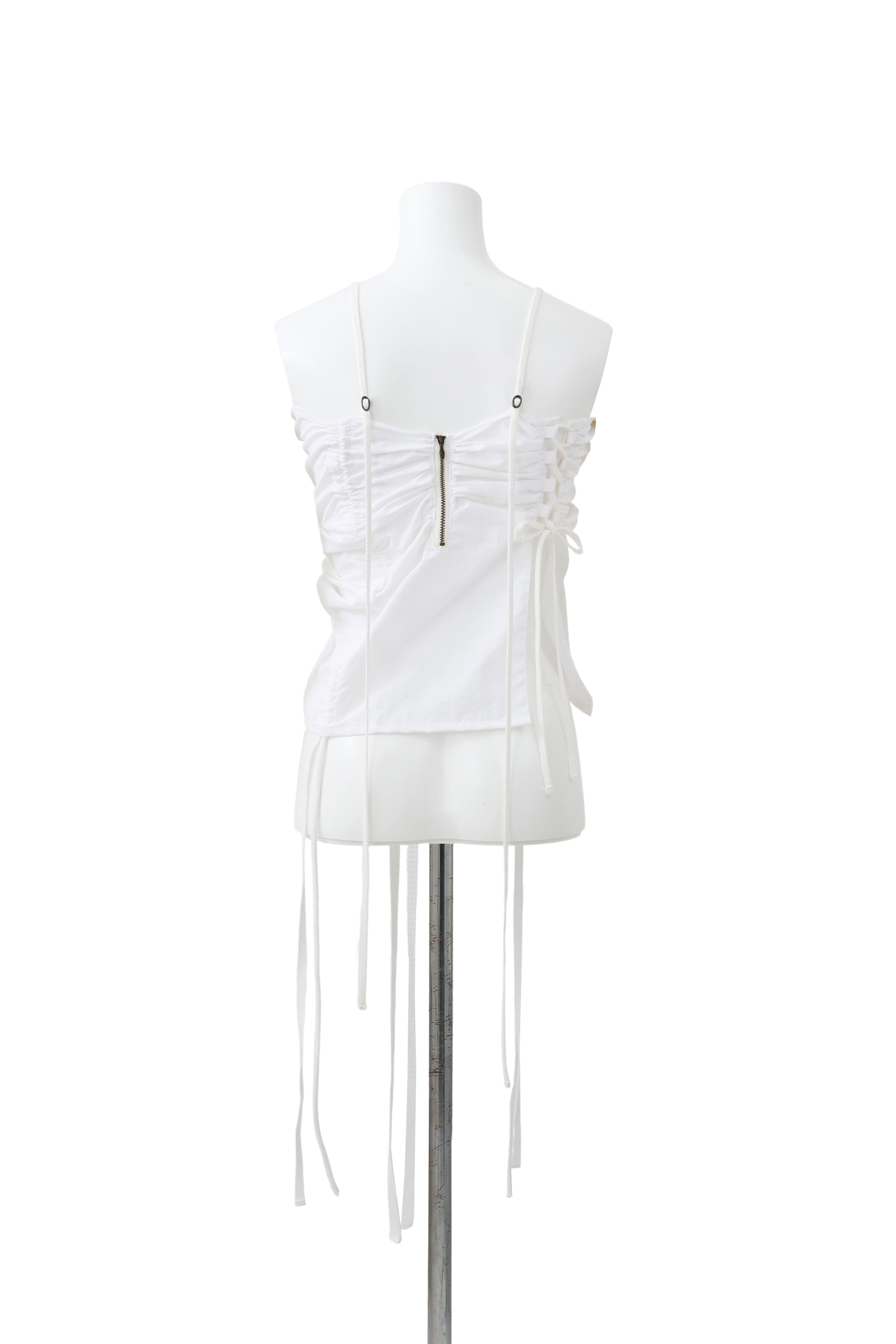 Deformation gather bustier - White