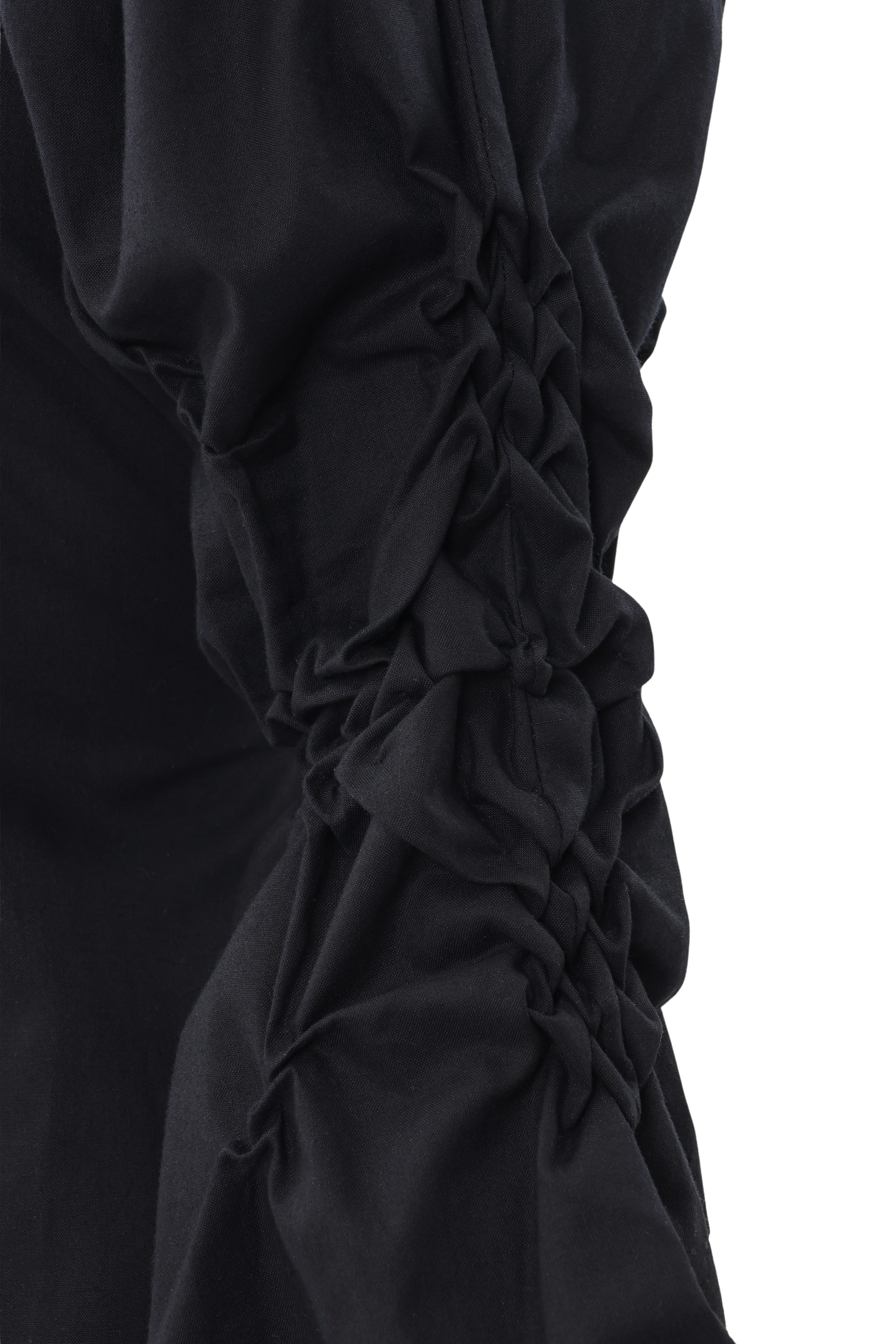 Standneck bubble sleeve dress - Black
