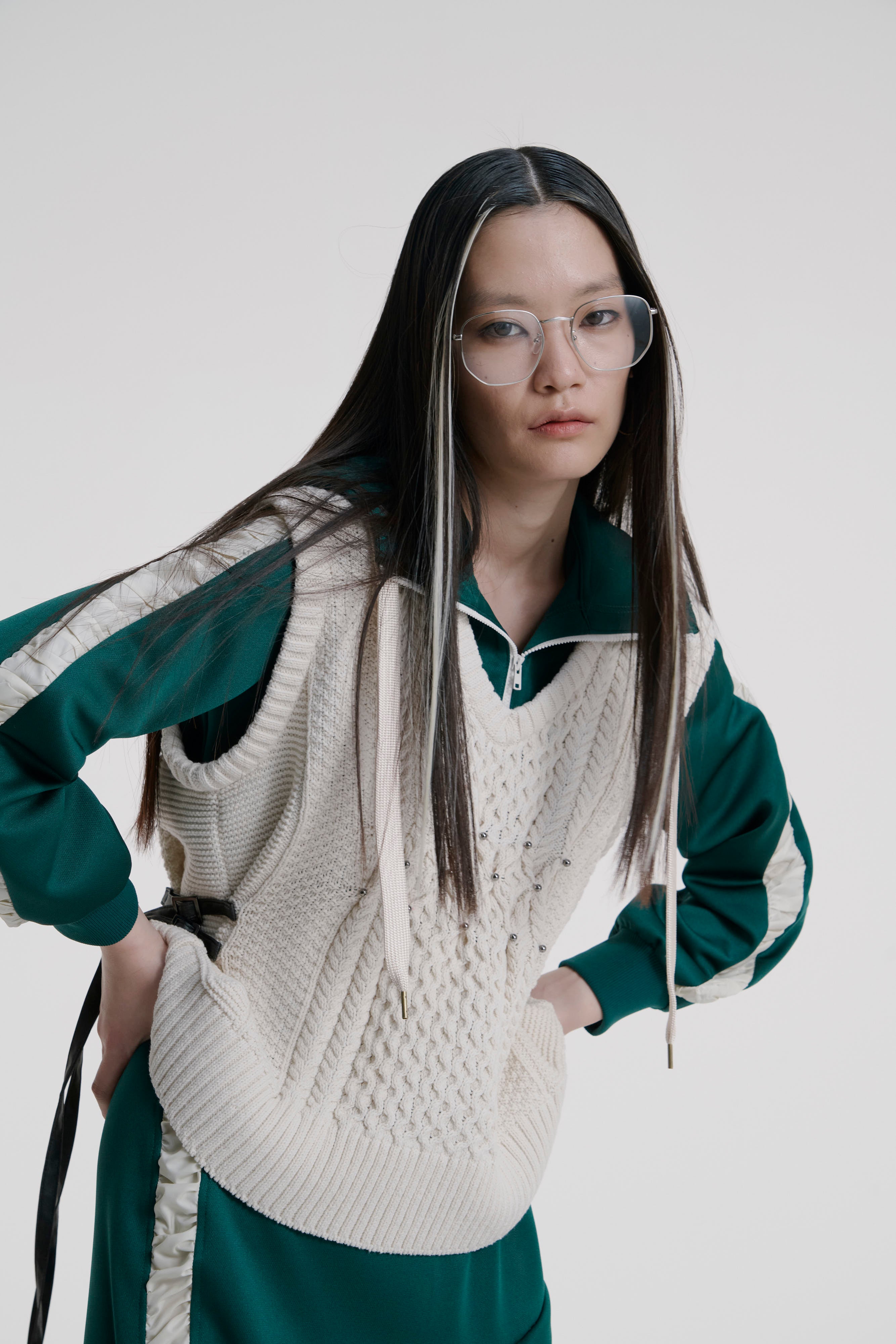 Aran knit vest - Ivory October delivery