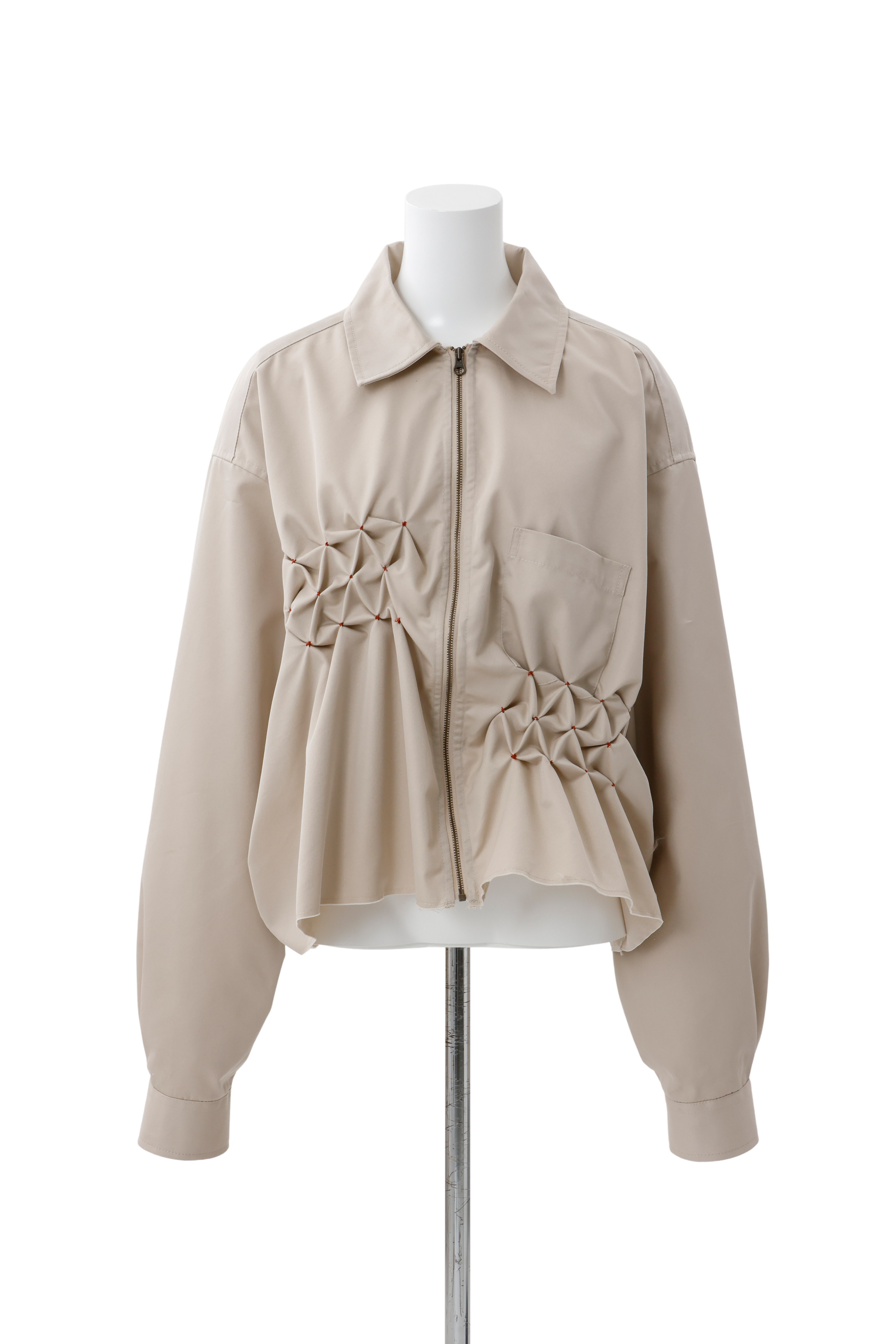 Zip shirt jacket - Beige