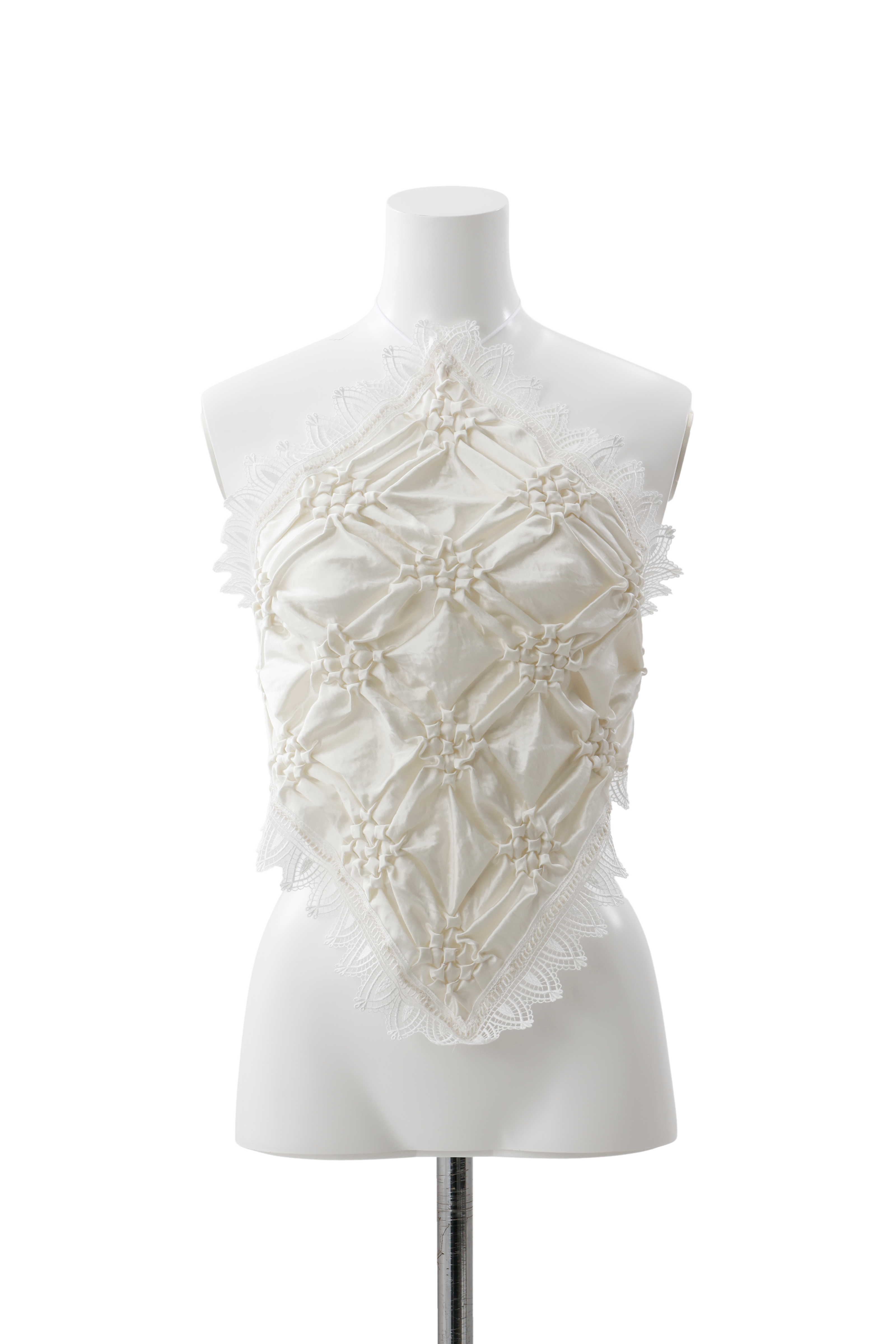 Smocking veill bustier - White