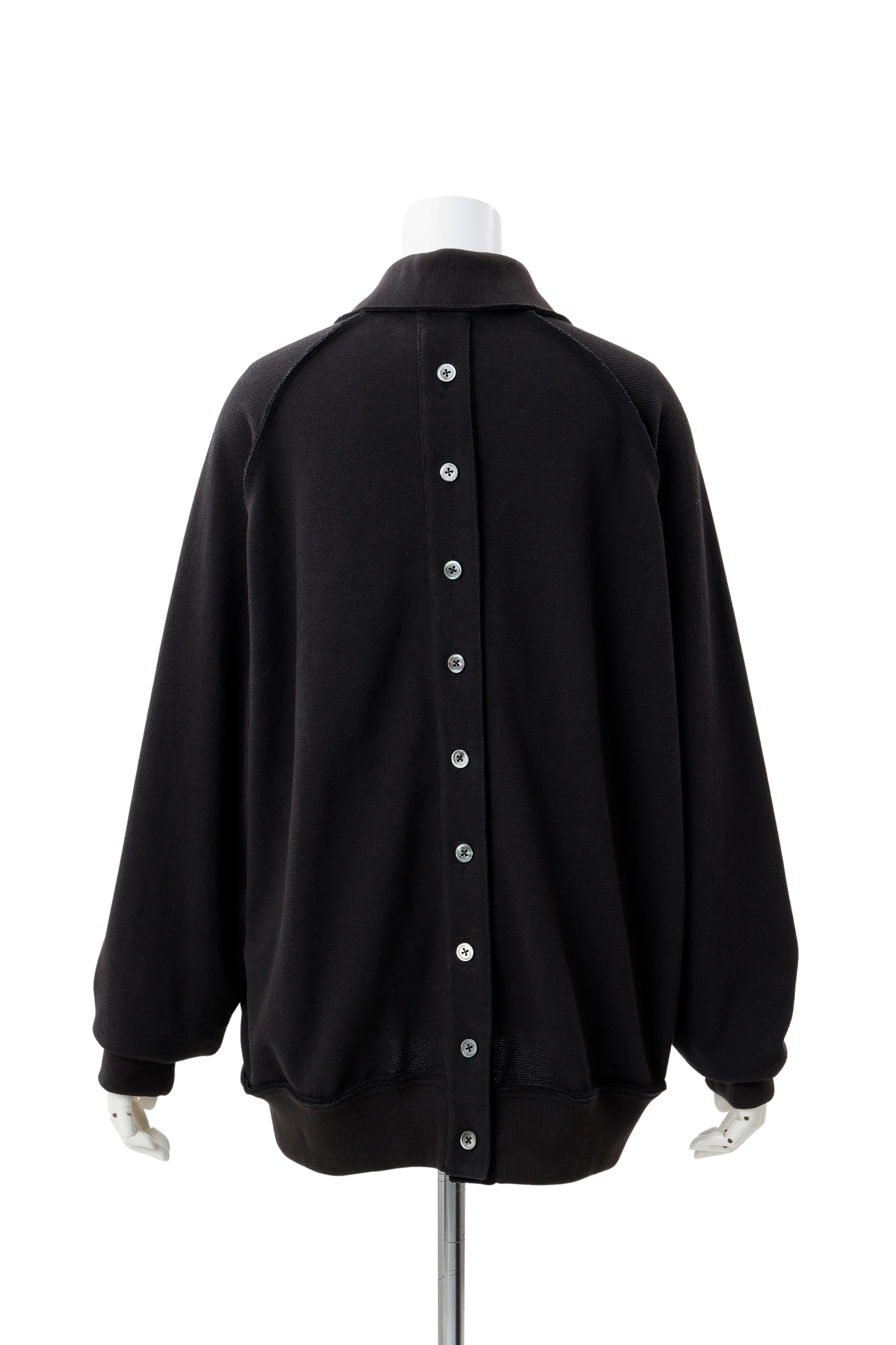 Raw edge loose polo - Black