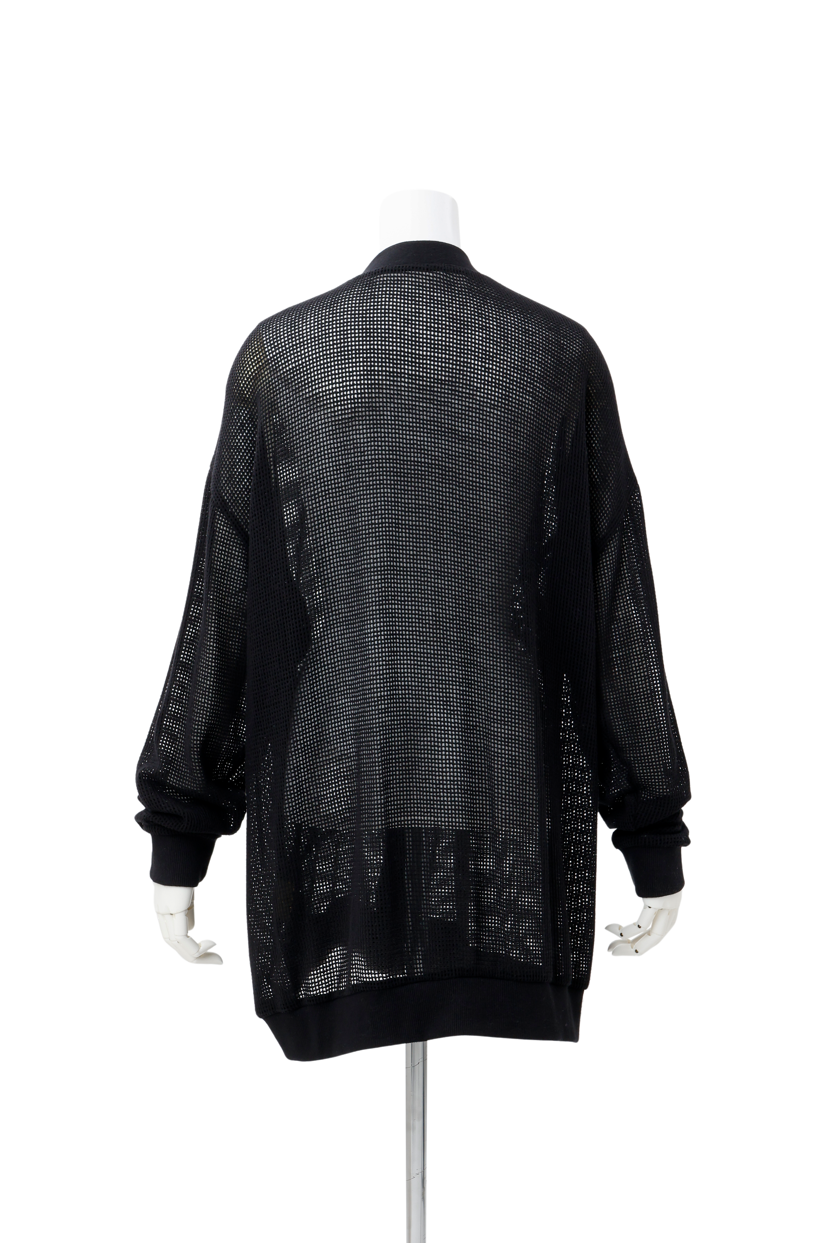 Basket mesh cardigan - Black